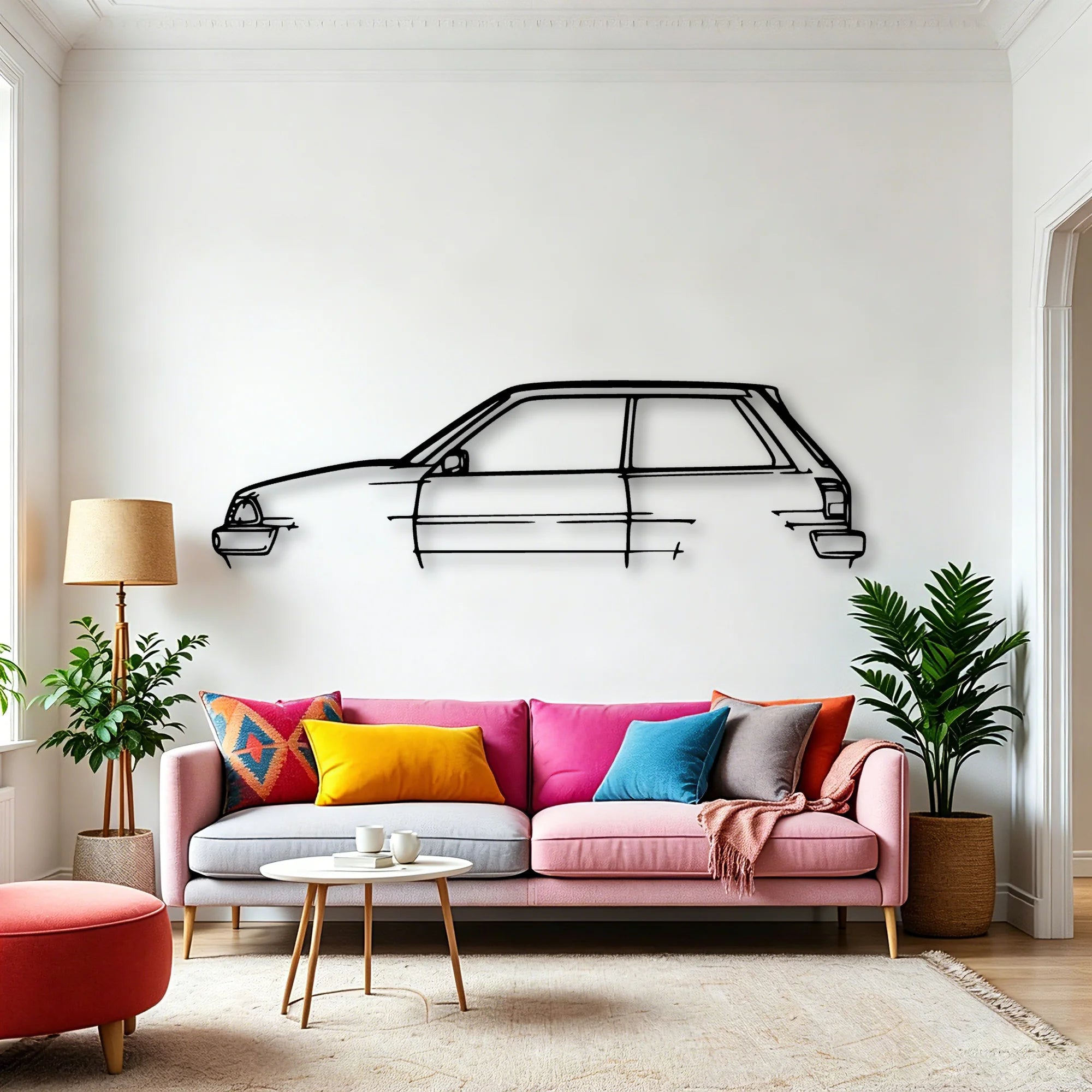 Starlet 1988 EP71 Classic Silhouette Metal Wall Art - Automotive Garage Decor