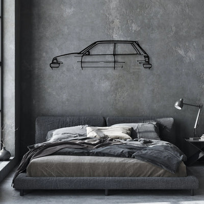 Starlet 1988 EP71 Classic Silhouette Metal Wall Art - Automotive Garage Decor