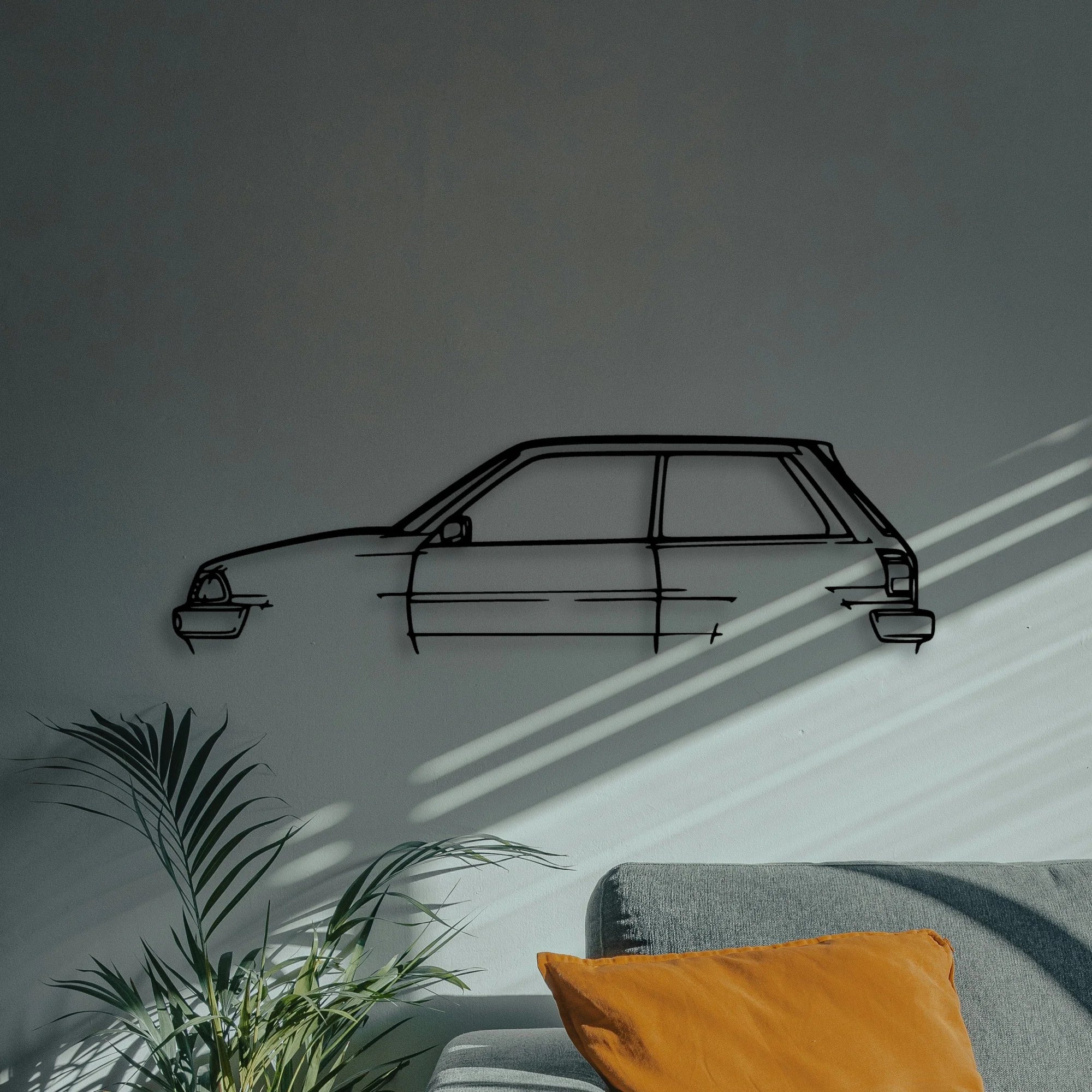 Starlet 1988 EP71 Classic Silhouette Metal Wall Art - Automotive Garage Decor