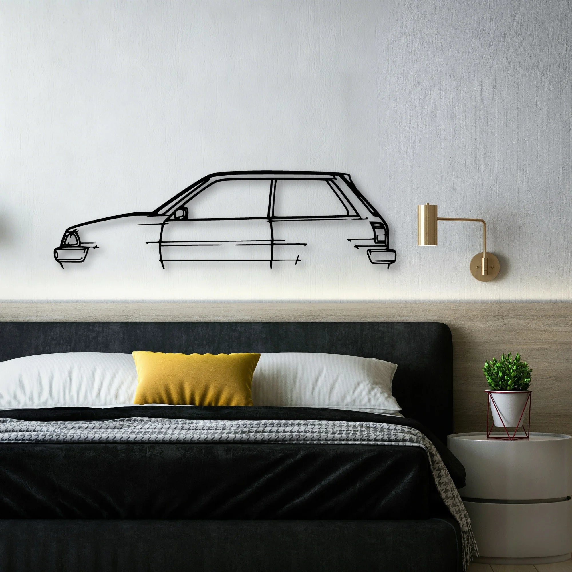 Starlet 1988 EP71 Classic Silhouette Metal Wall Art - Automotive Garage Decor