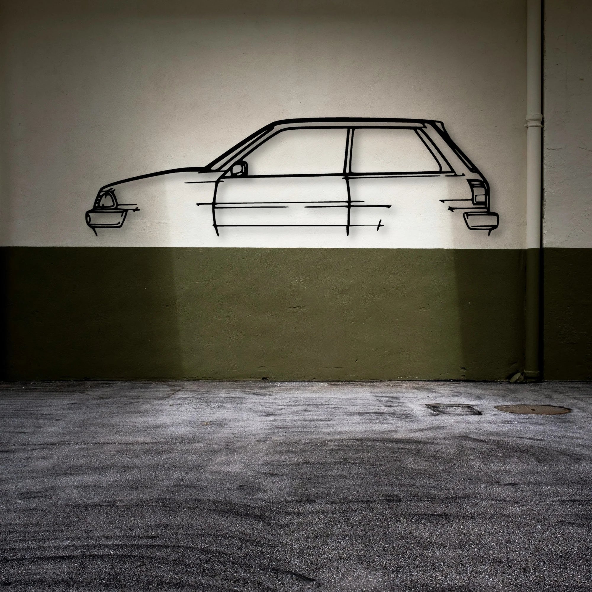 Starlet 1988 EP71 Classic Silhouette Metal Wall Art - Automotive Garage Decor