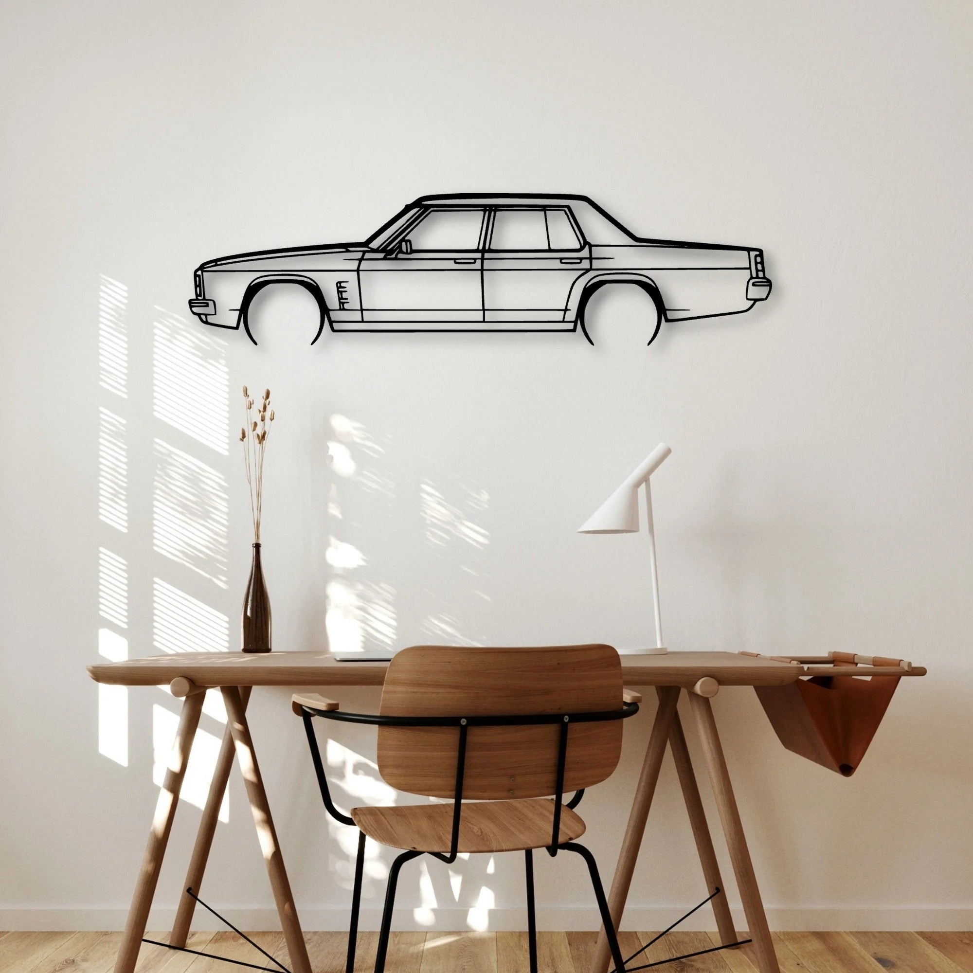 Statesman 1975 Classic Silhouette Metal Wall Art - Automotive Garage Decor