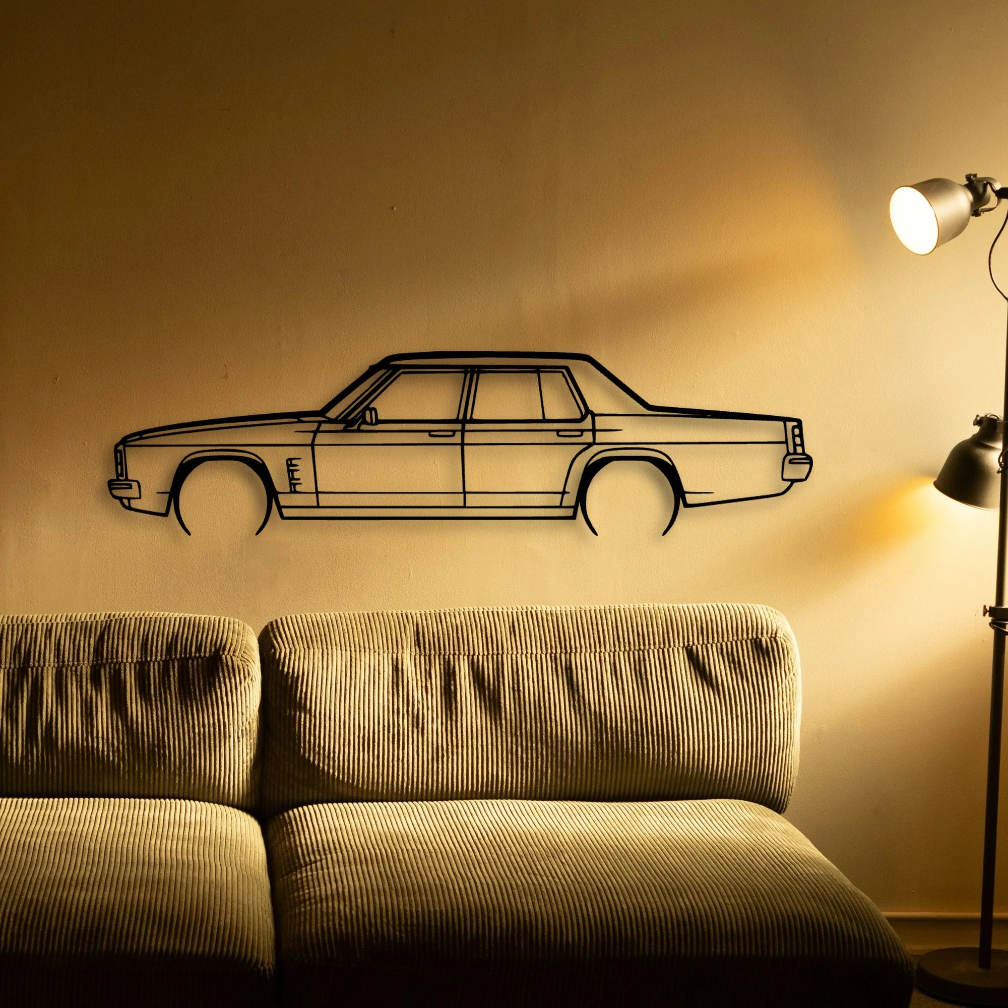 Statesman 1975 Classic Silhouette Metal Wall Art - Automotive Garage Decor