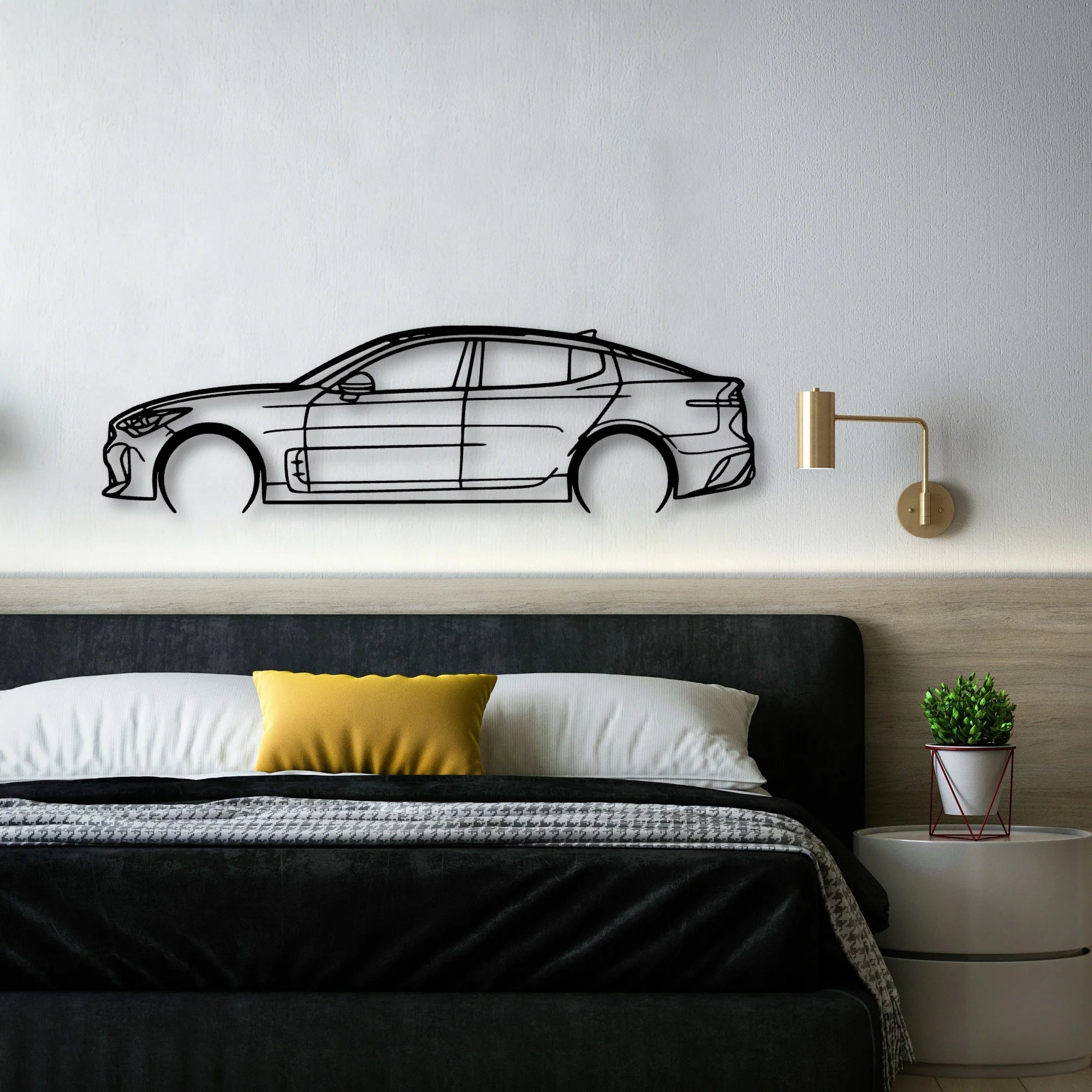 Stinger GTS 2019 Classic Silhouette Metal Wall Art - Automotive Garage Decor