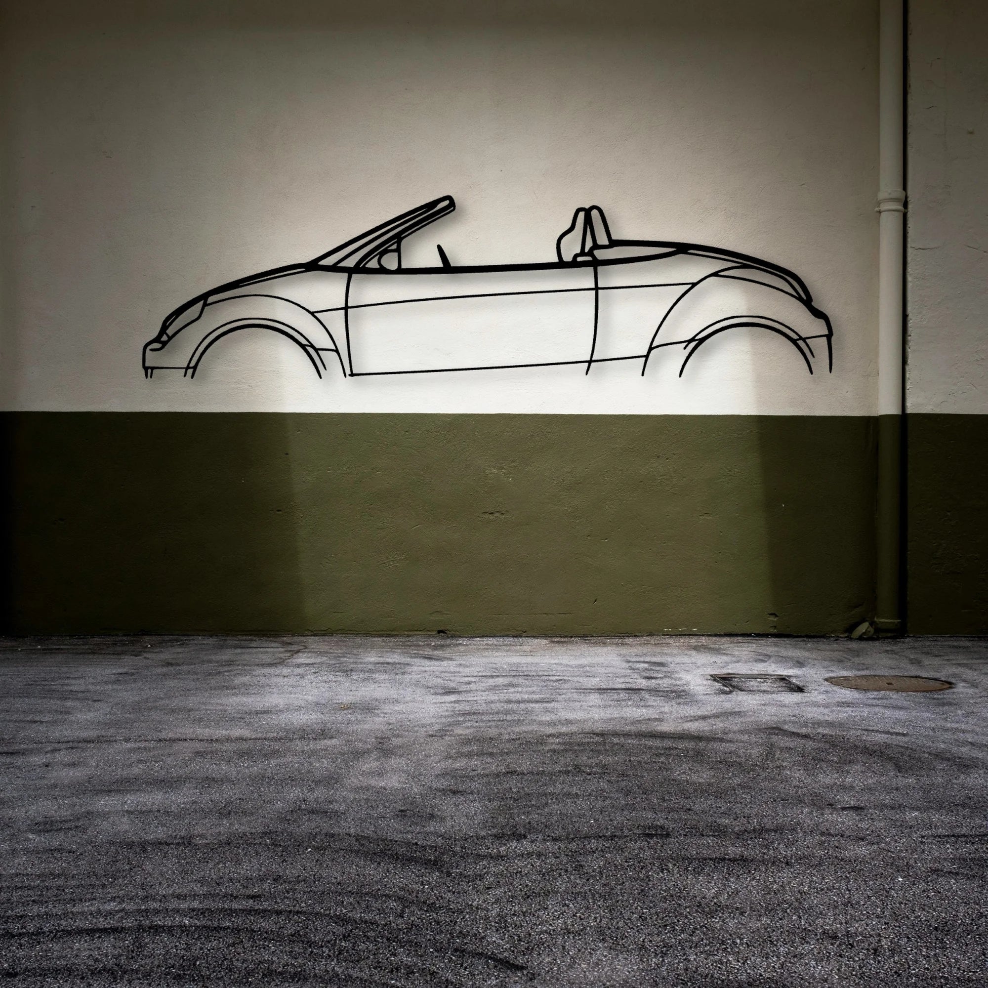 Street Ka Classic Silhouette Metal Wall Art - Automotive Garage Decor