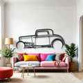 Street Rod 1932 Classic Silhouette Metal Wall Art - Automotive Garage Decor