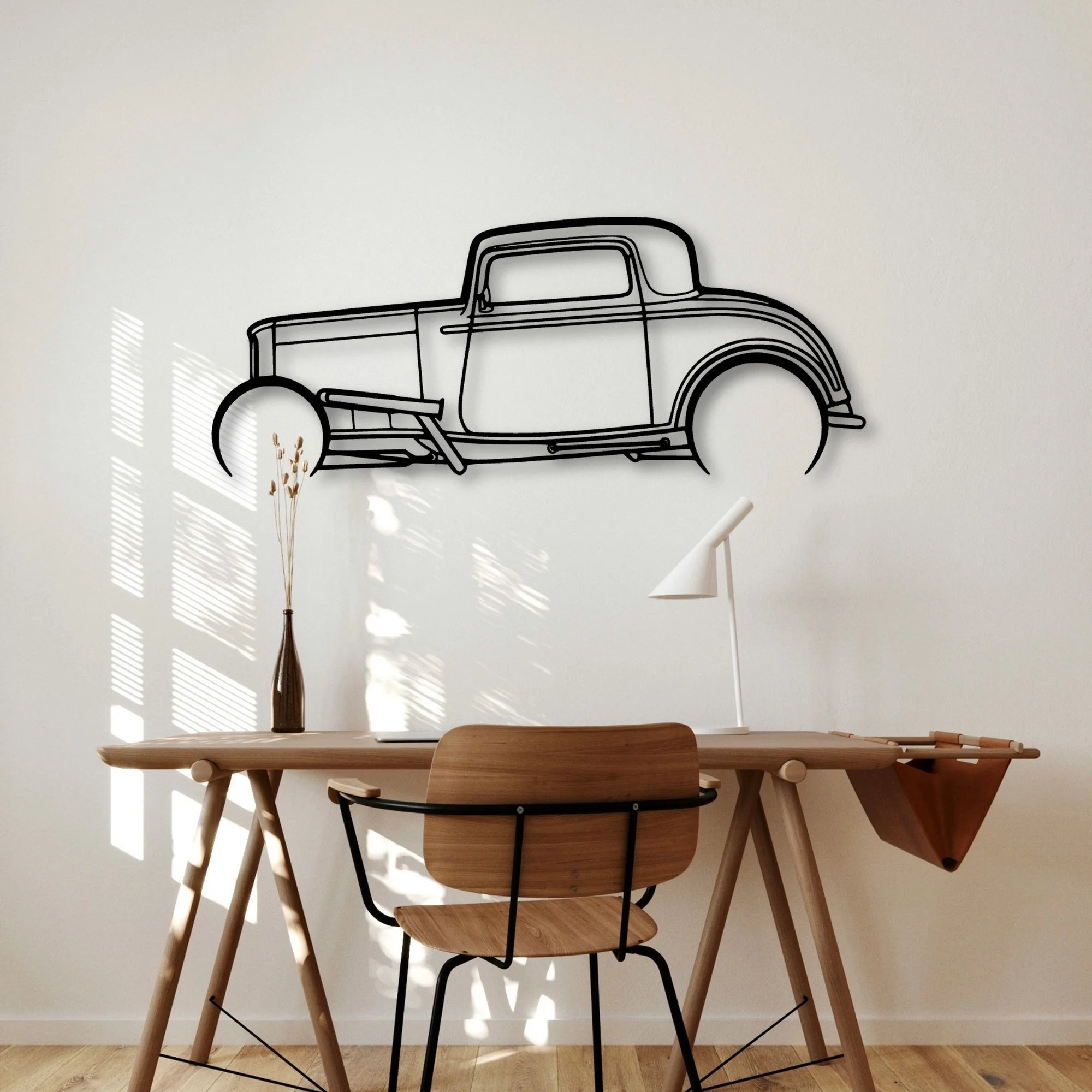 Street Rod 1932 Classic Silhouette Metal Wall Art - Automotive Garage Decor