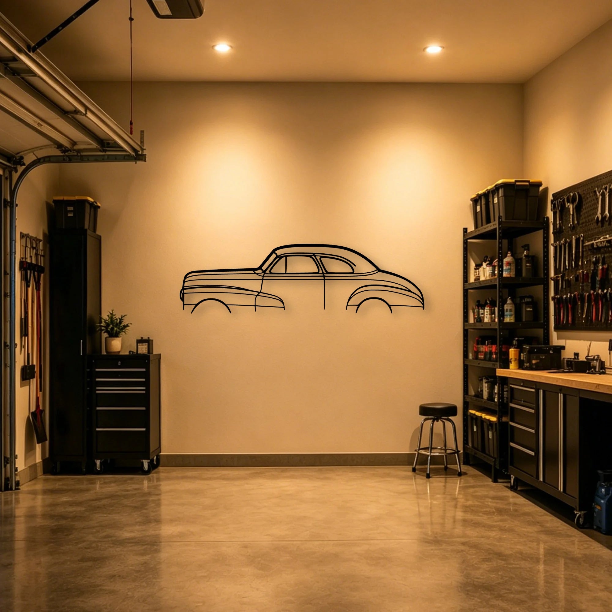 Stylemaster Coupe 1948 Classic Silhouette Metal Wall Art - Automotive Garage Decor