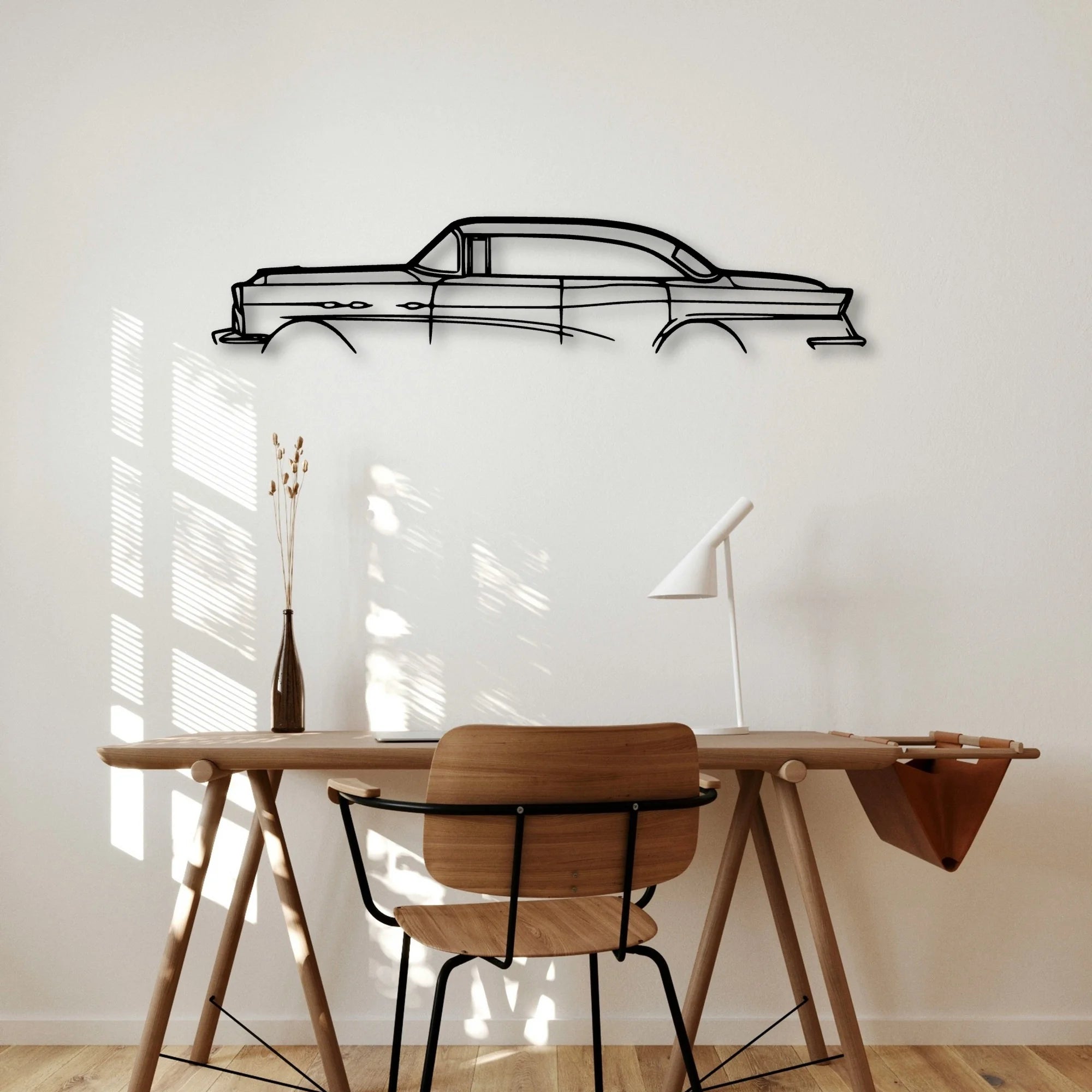 Super 1956 Classic Silhouette Metal Wall Art - Automotive Garage Decor