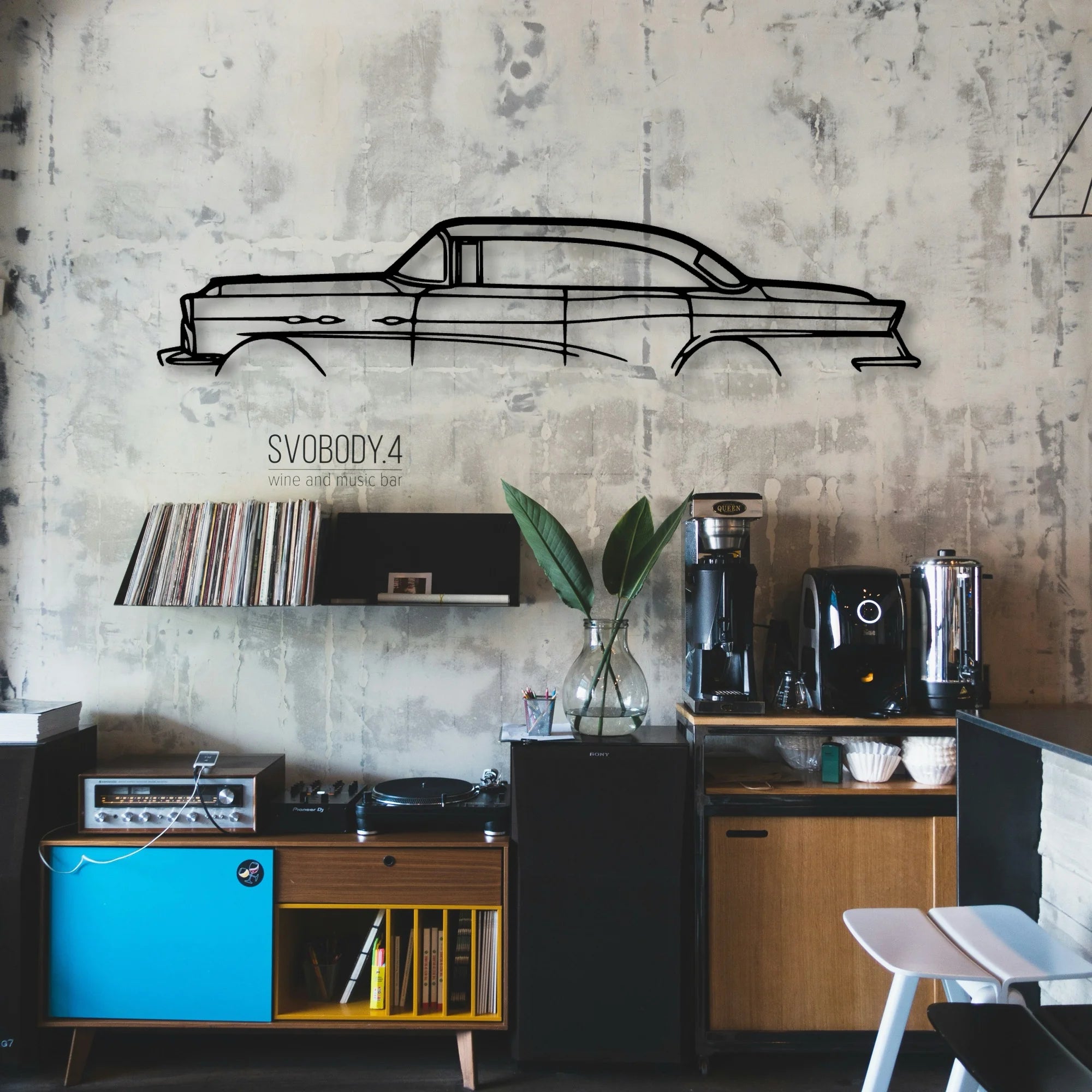 Super 1956 Classic Silhouette Metal Wall Art - Automotive Garage Decor
