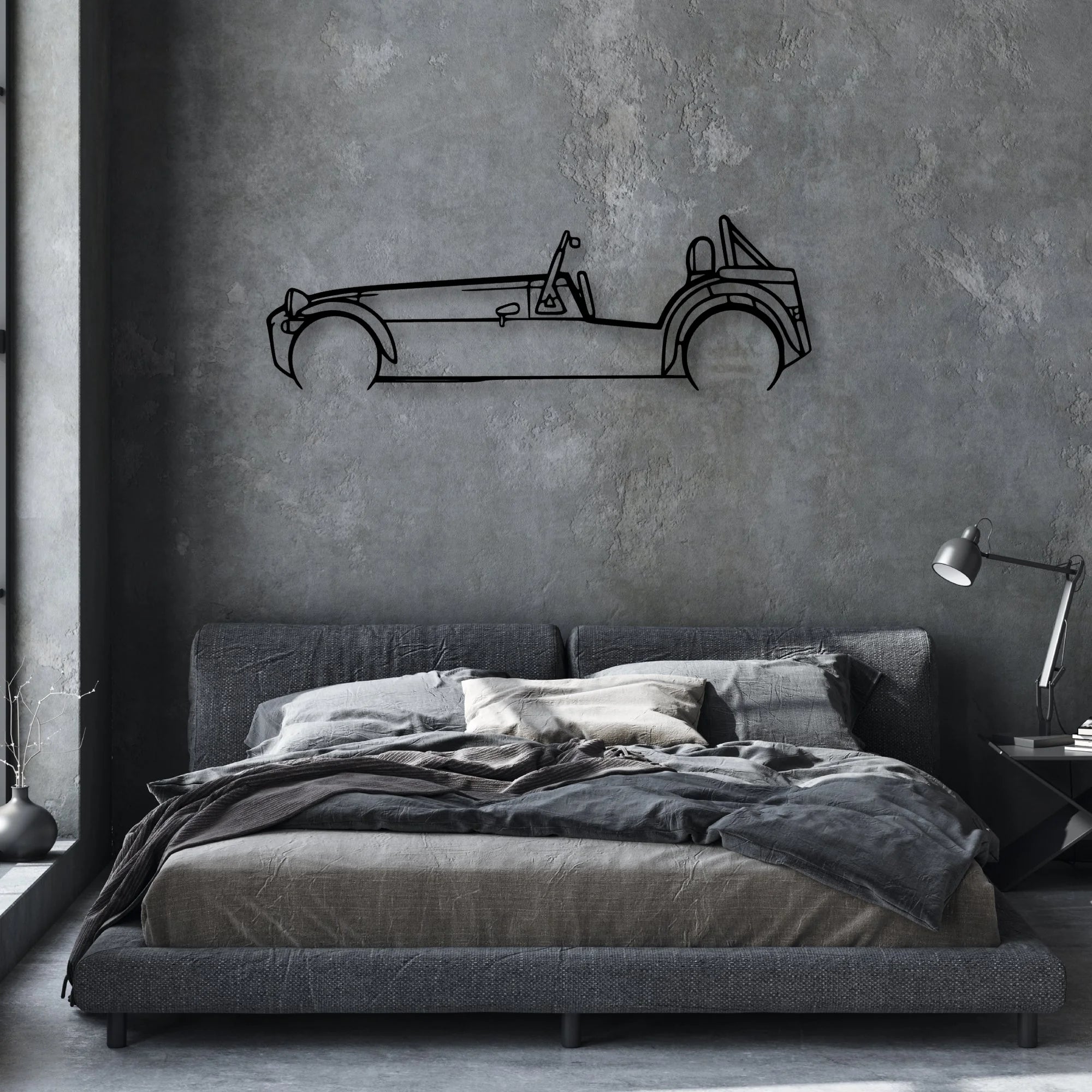 Super 7 Classic Silhouette Metal Wall Art - Automotive Garage Decor