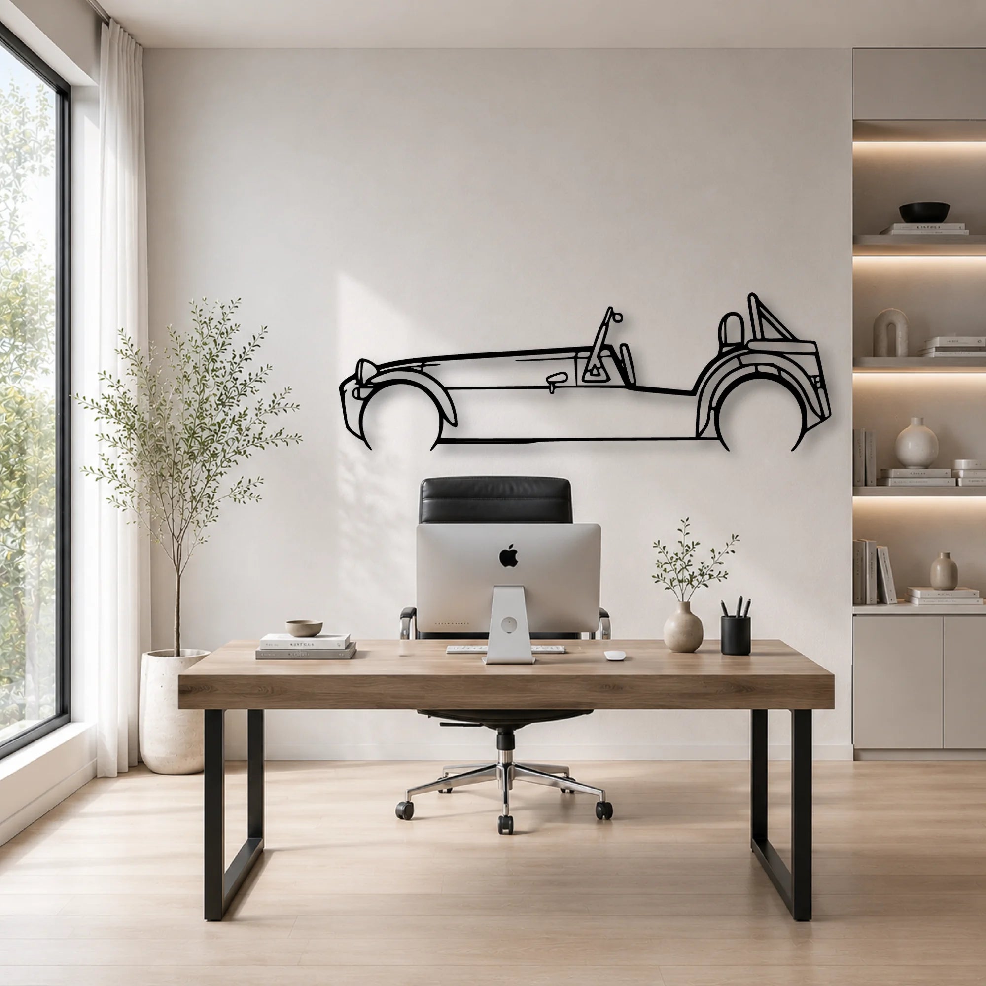 Super 7 Classic Silhouette Metal Wall Art - Automotive Garage Decor