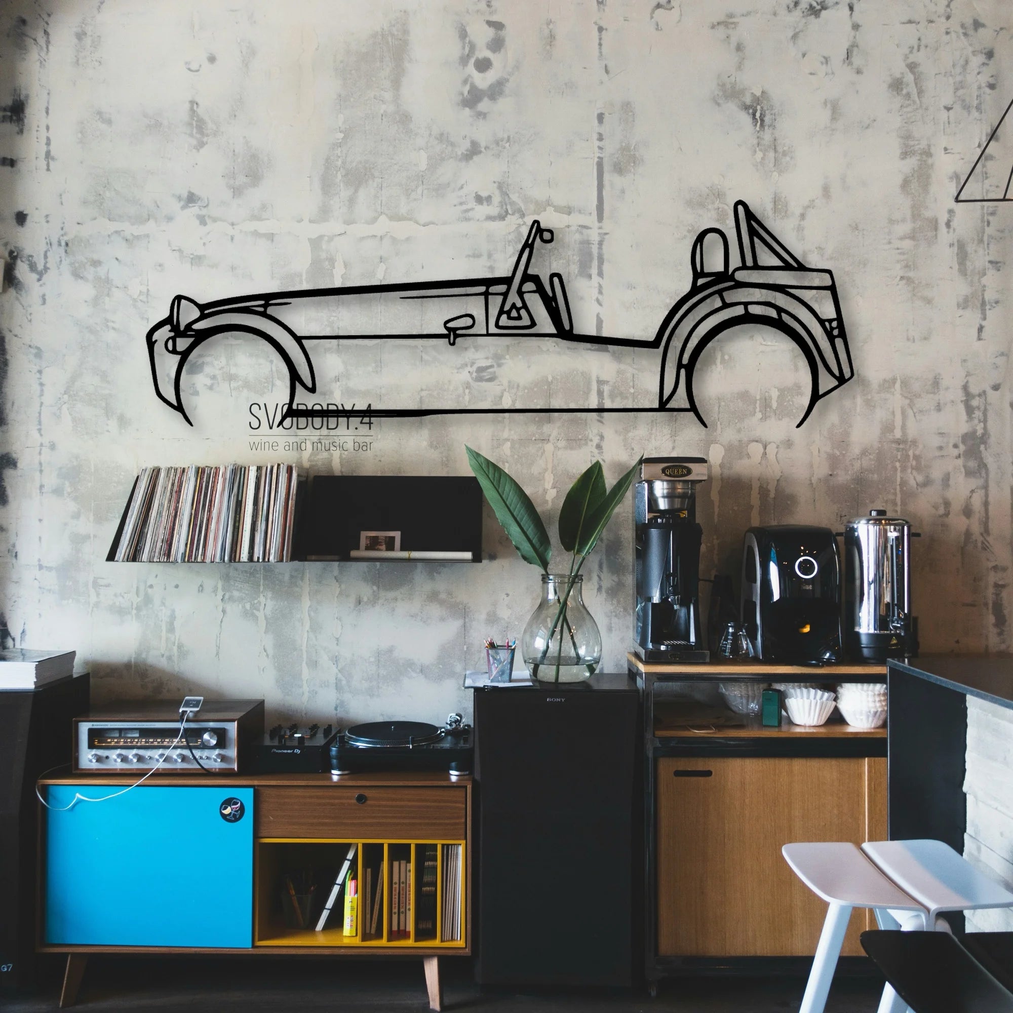 Super 7 Classic Silhouette Metal Wall Art - Automotive Garage Decor