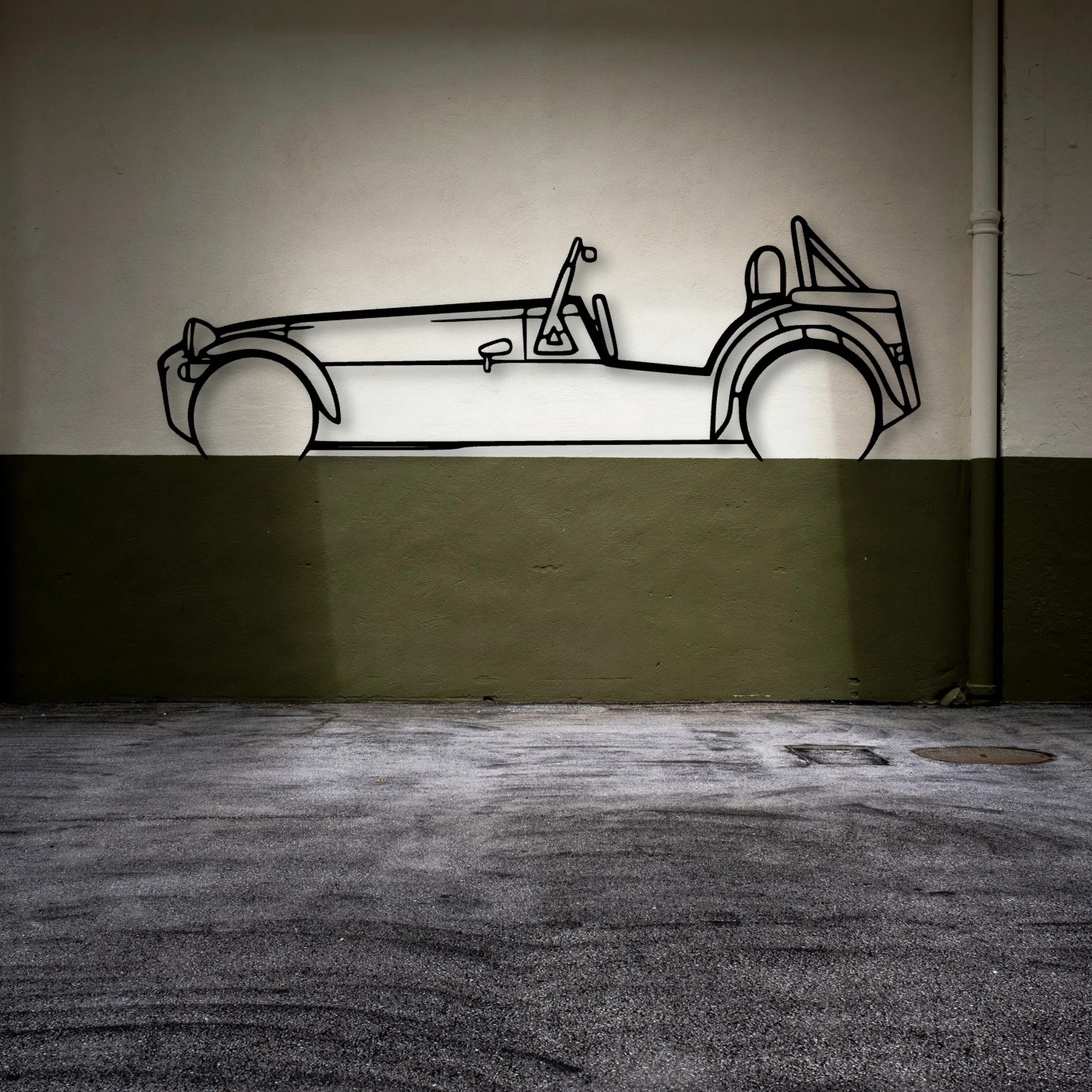 Super 7 Classic Silhouette Metal Wall Art - Automotive Garage Decor