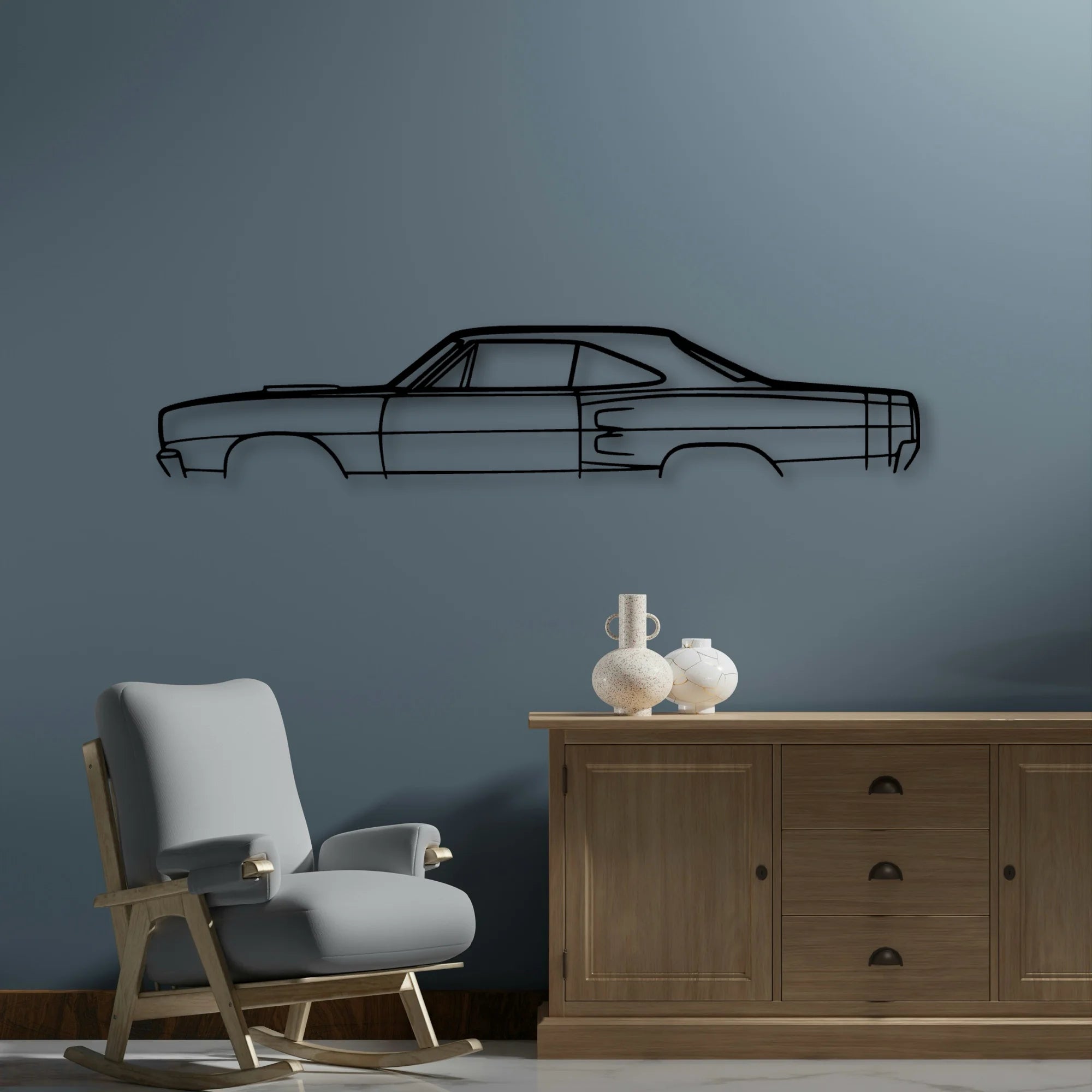 Super Bee 1969 Classic Silhouette Metal Wall Art - Automotive Garage Decor