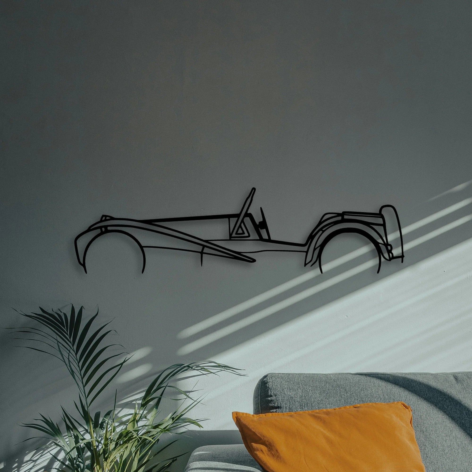 Super Seven Classic Silhouette Metal Wall Art - Automotive Garage Decor