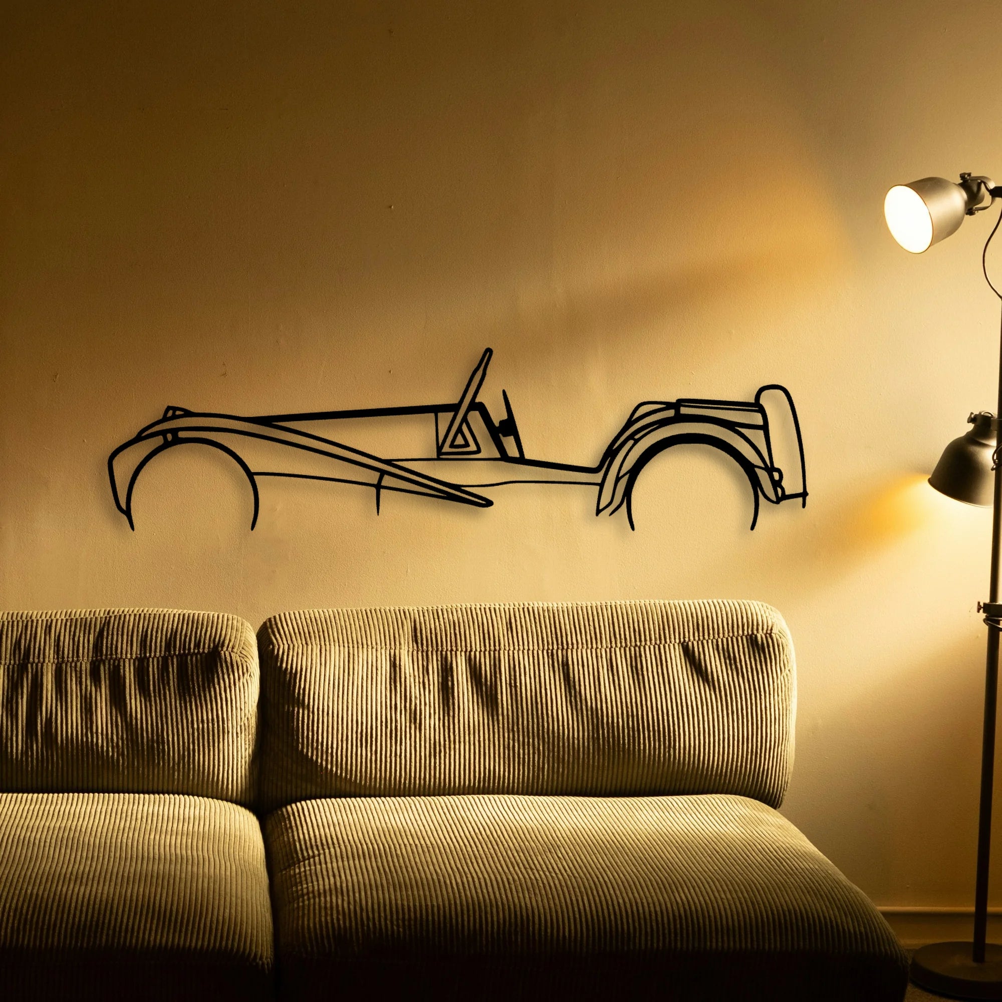 Super Seven Classic Silhouette Metal Wall Art - Automotive Garage Decor