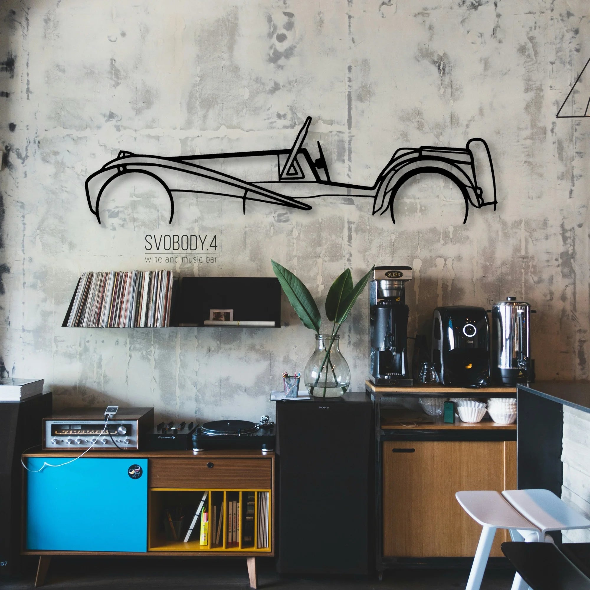 Super Seven Classic Silhouette Metal Wall Art - Automotive Garage Decor