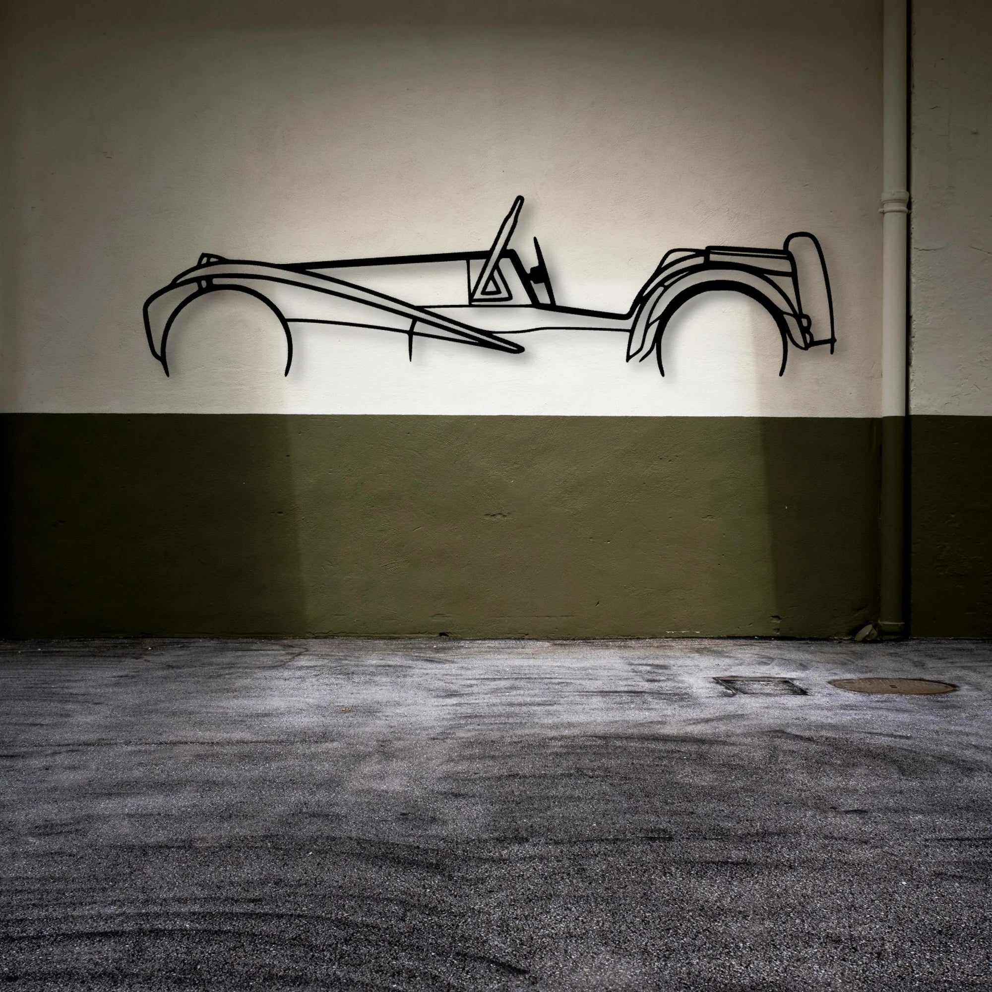 Super Seven Classic Silhouette Metal Wall Art - Automotive Garage Decor