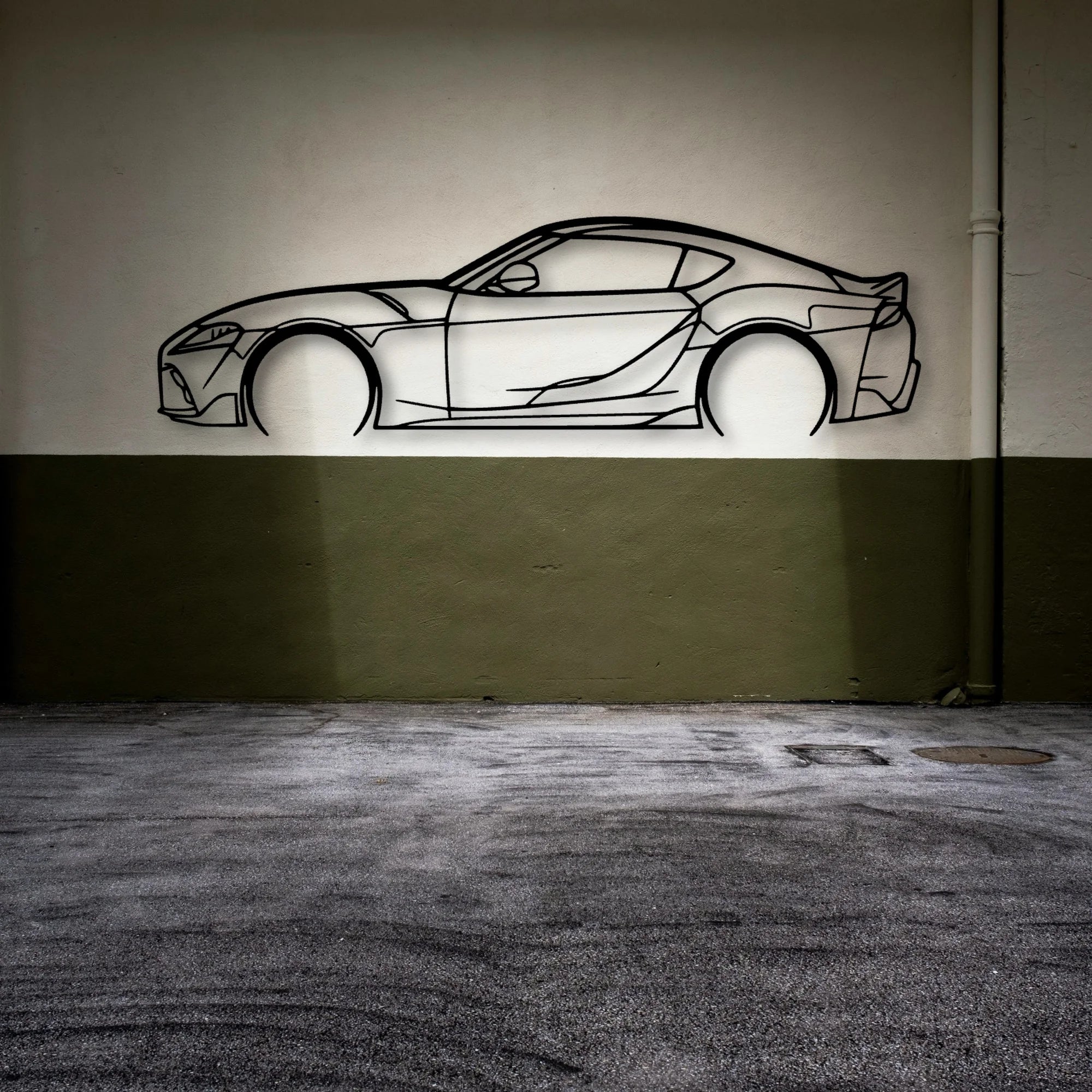Supra 2021 GR Classic Silhouette Metal Wall Art - Automotive Garage Decor