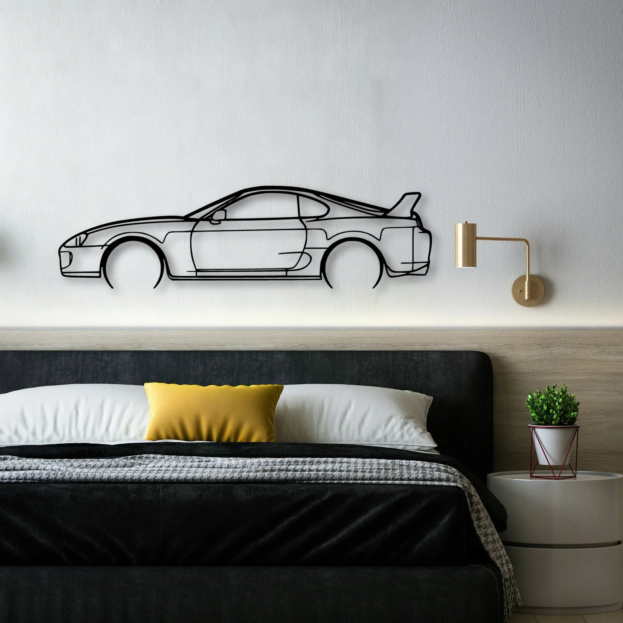 Supra MK4 1993 Classic Silhouette Metal Wall Art - Automotive Garage Decor