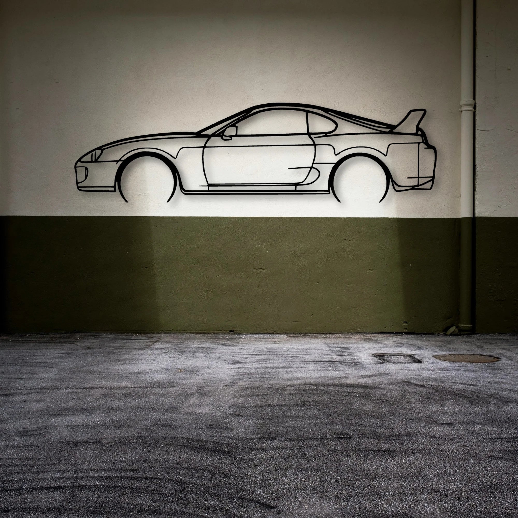 Supra MK4 1993 Classic Silhouette Metal Wall Art - Automotive Garage Decor