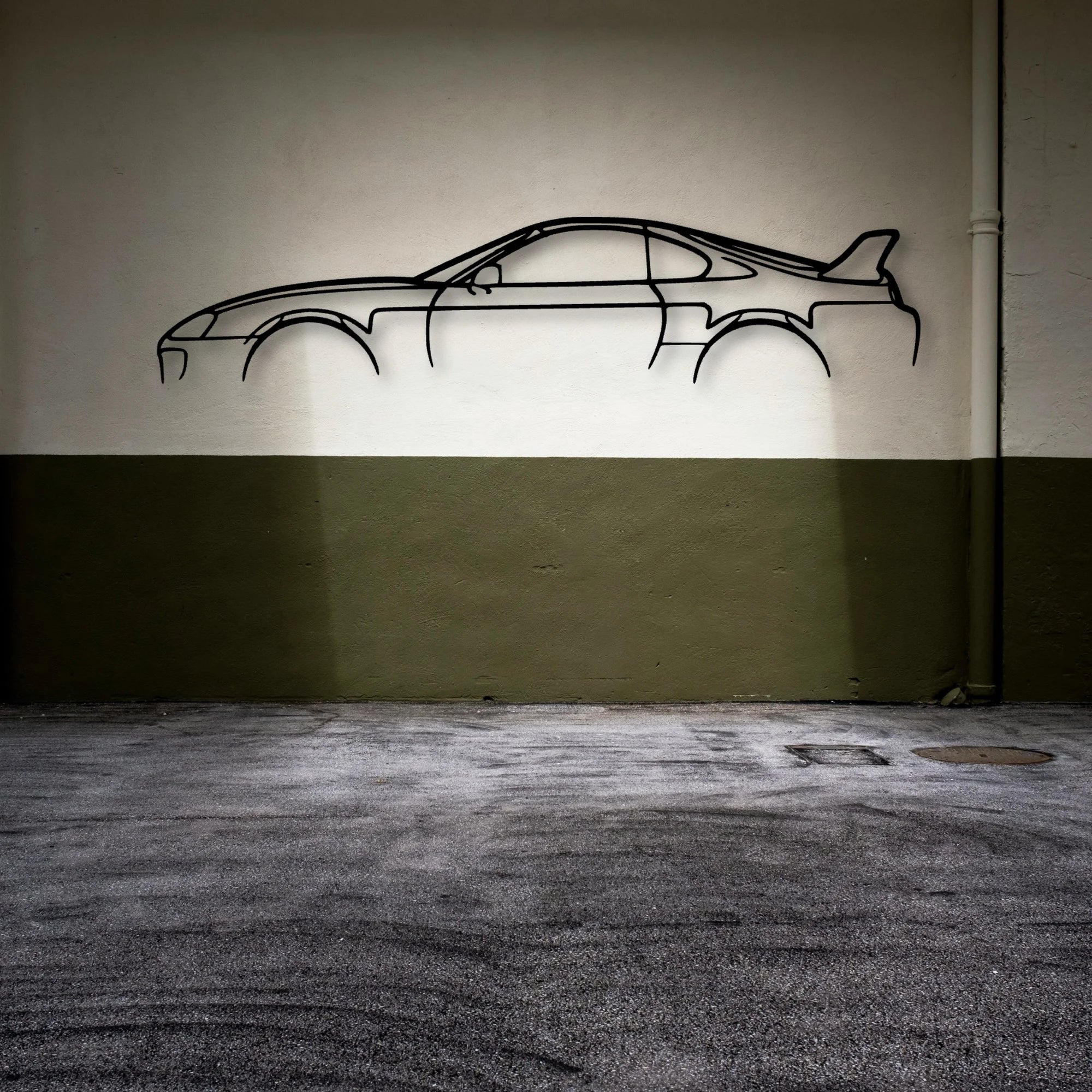 Supra MK4 Classic Silhouette Metal Wall Art - Automotive Garage Decor