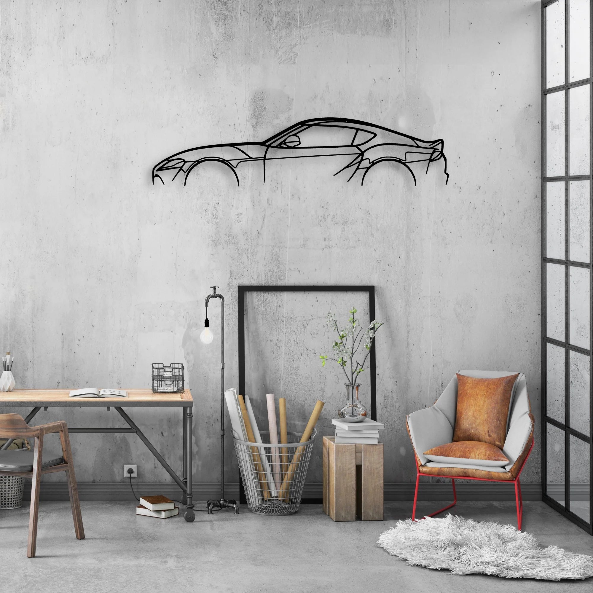 Supra Mk5 Classic Silhouette Metal Wall Art - Automotive Garage Decor