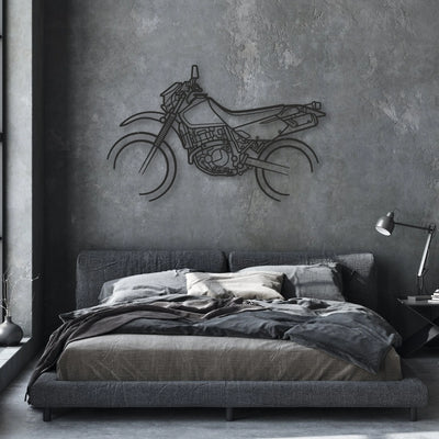 Suzuki DR650 Classic Motorcycle Silhouette Metal Wall Art - Moto Garage Decor