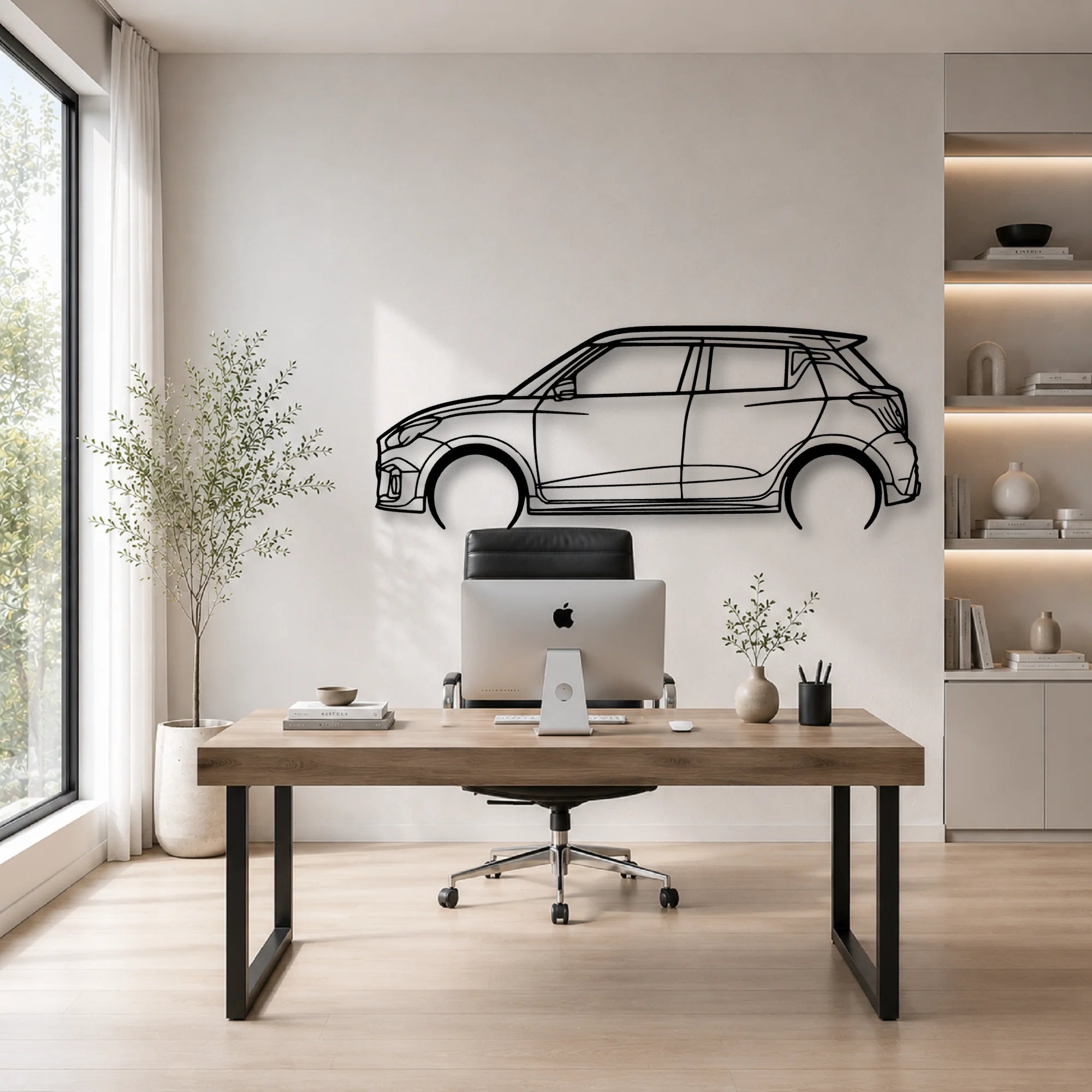 Swift Sport 2022 Classic Silhouette Metal Wall Art - Automotive Garage Decor