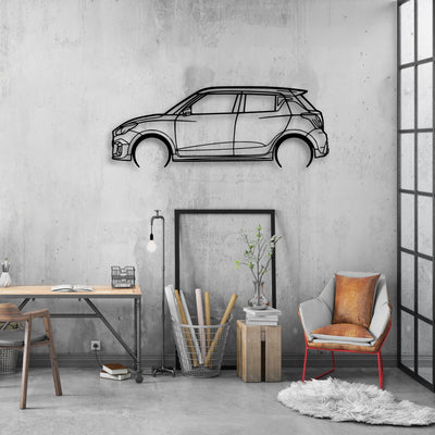 Swift Sport 2022 Classic Silhouette Metal Wall Art - Automotive Garage Decor