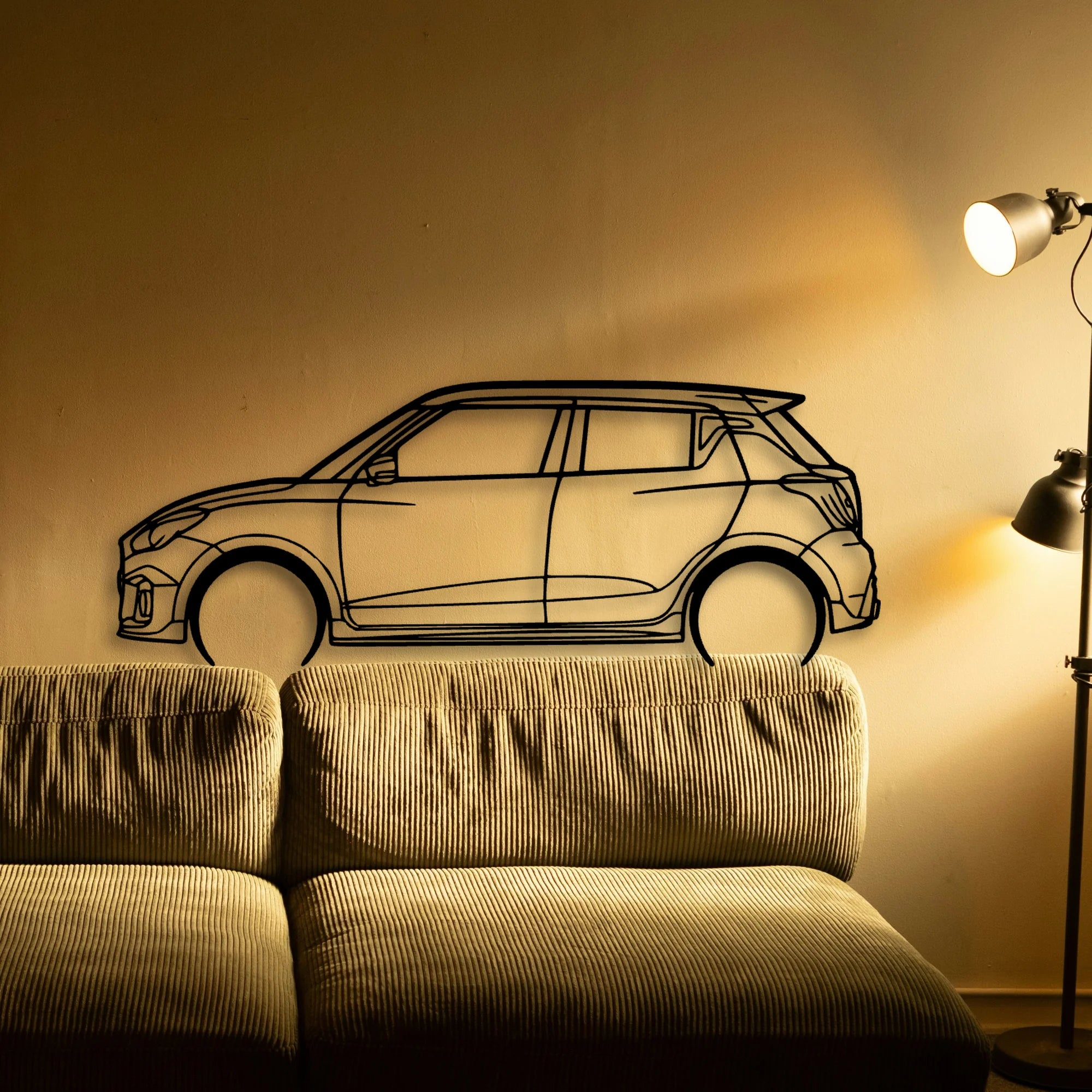Swift Sport 2022 Classic Silhouette Metal Wall Art - Automotive Garage Decor