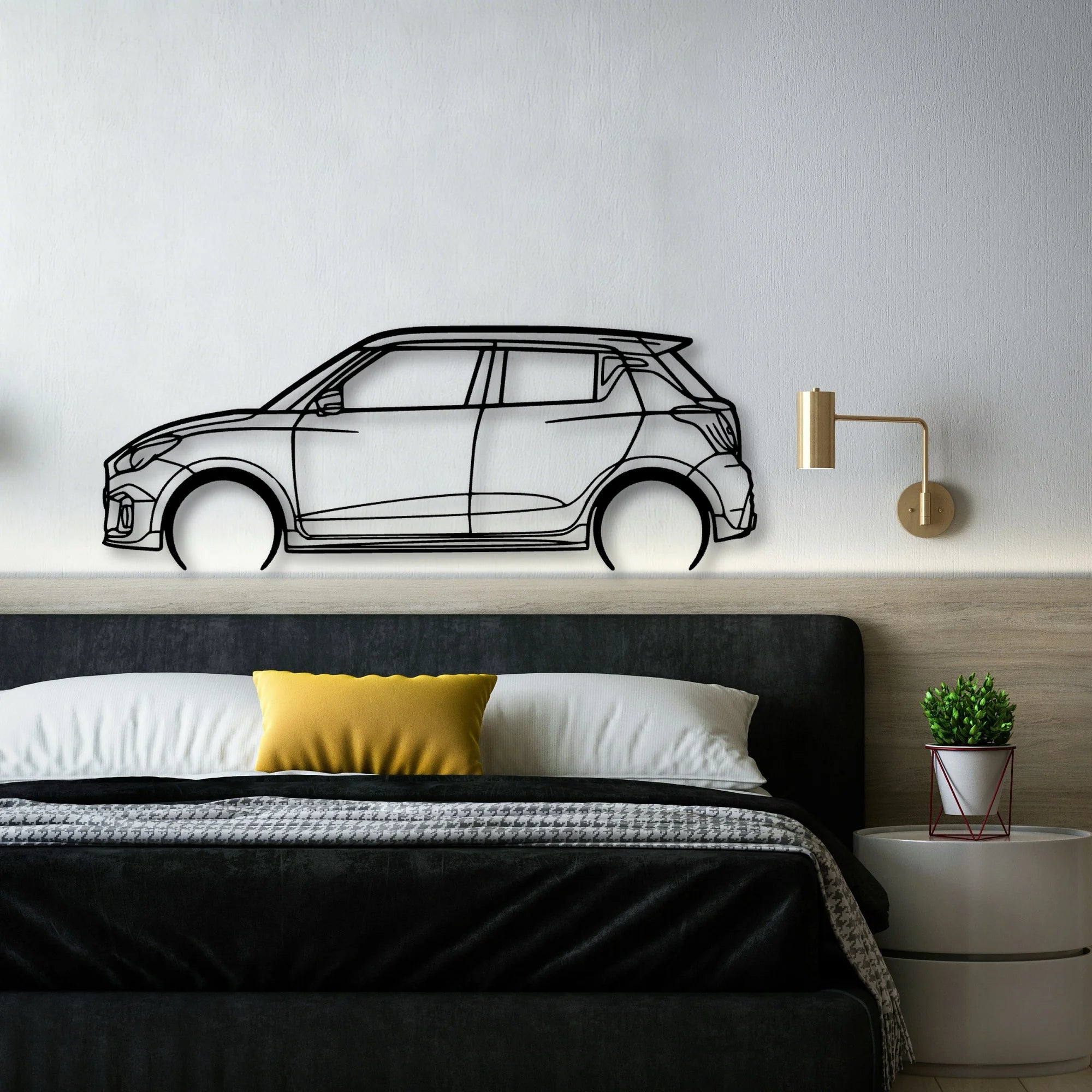 Swift Sport 2022 Classic Silhouette Metal Wall Art - Automotive Garage Decor