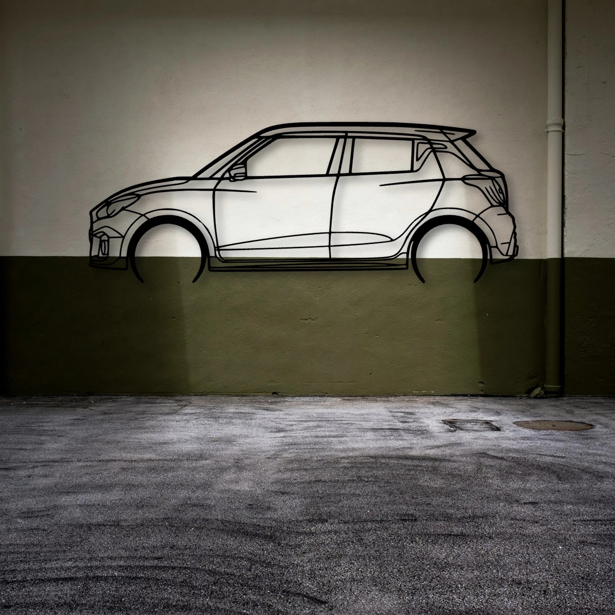 Swift Sport 2022 Classic Silhouette Metal Wall Art - Automotive Garage Decor