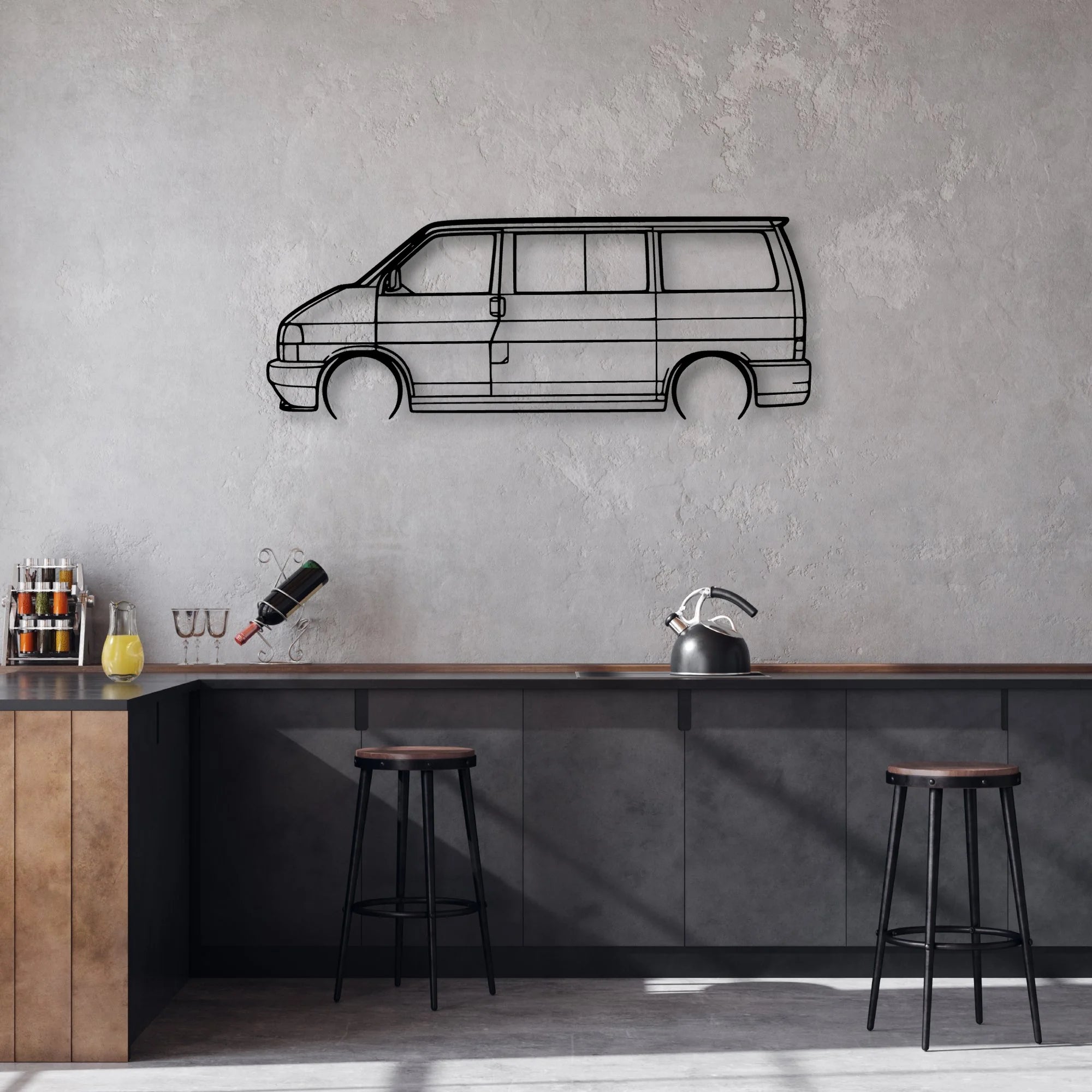 T4 1999 Classic Silhouette Metal Wall Art - Automotive Garage Decor