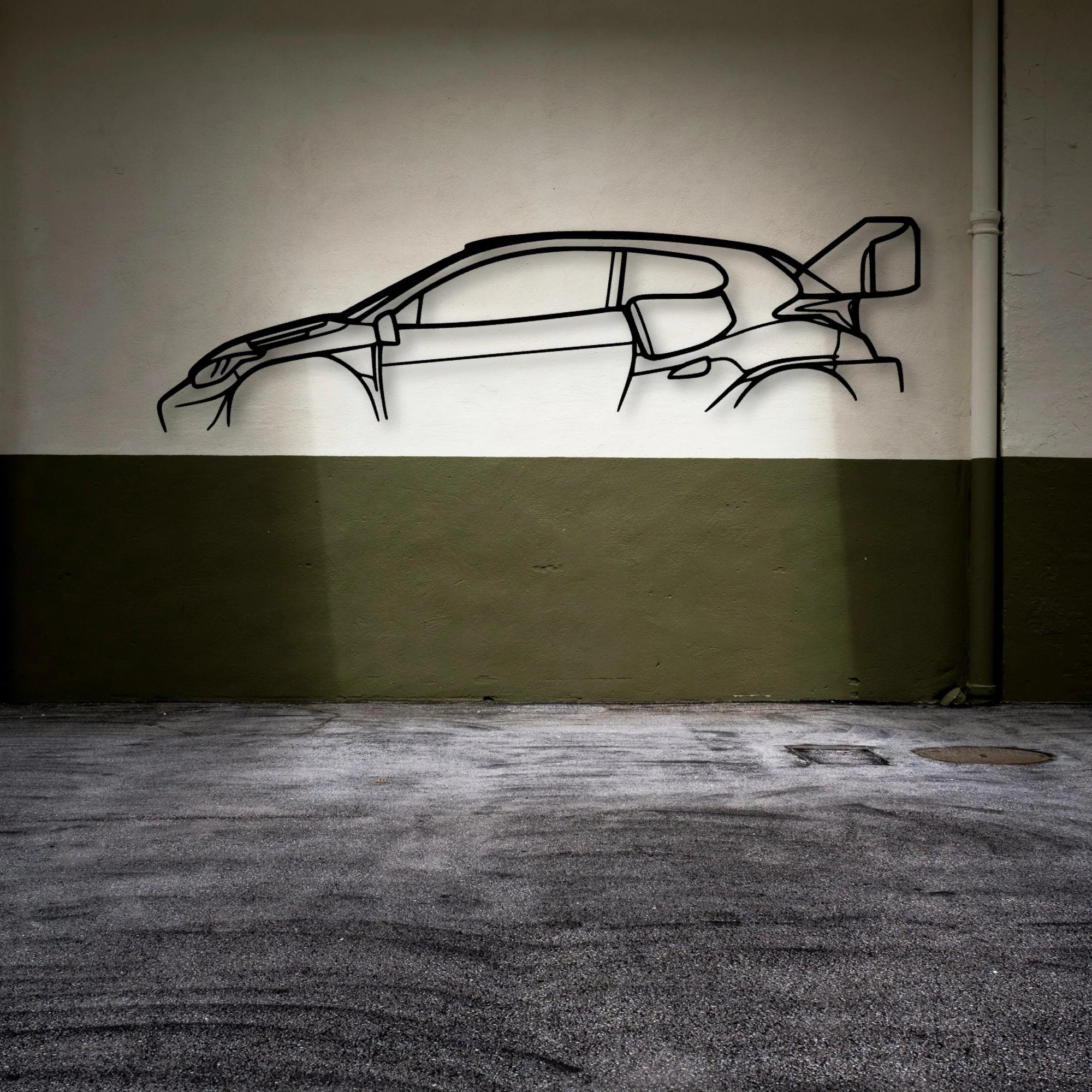 TGR RALLY1 Classic Silhouette Metal Wall Art - Automotive Garage Decor