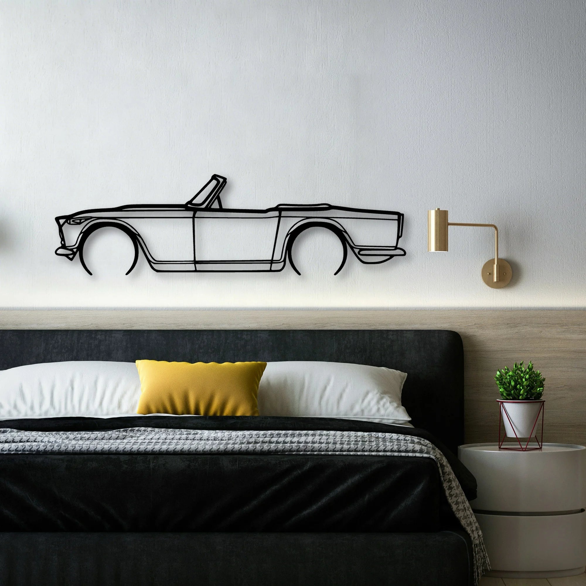 TR4A IRS 2 Classic Silhouette Metal Wall Art - Automotive Garage Decor