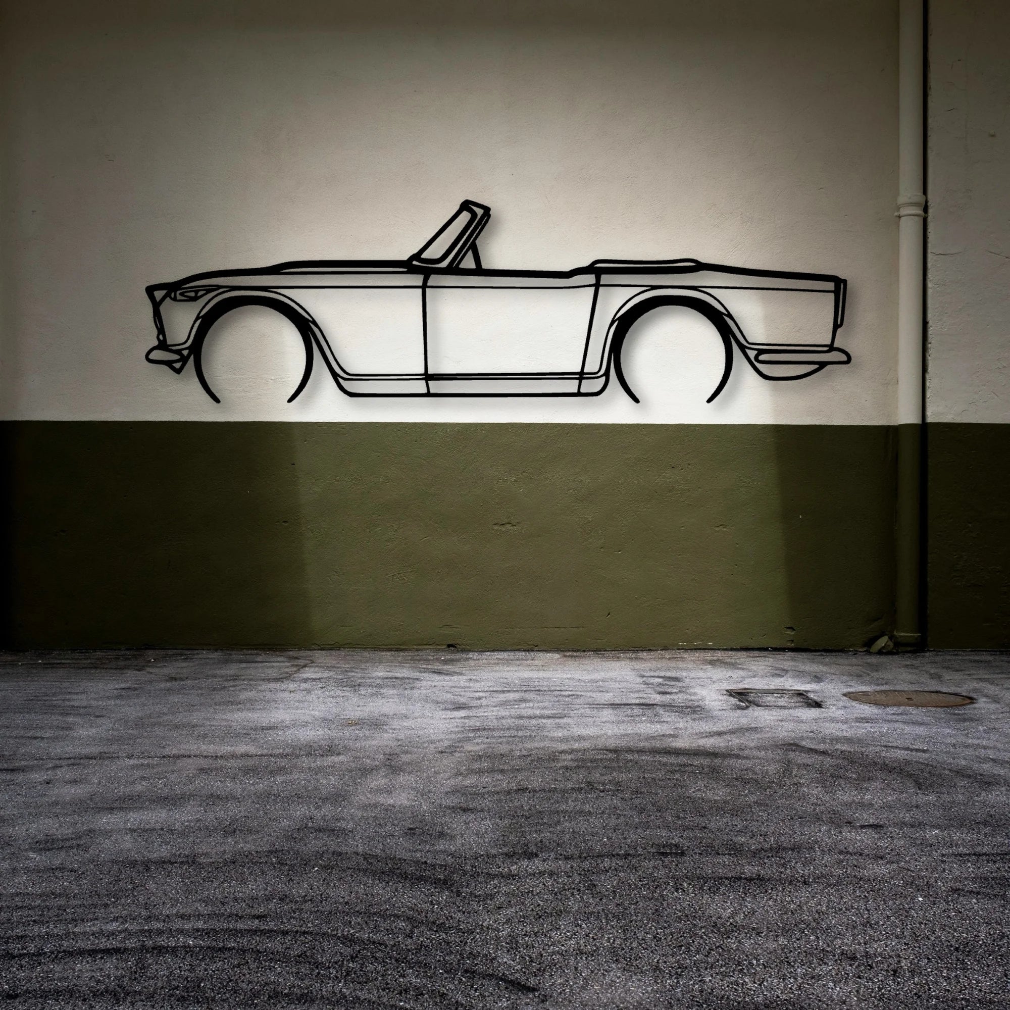 TR4A IRS 2 Classic Silhouette Metal Wall Art - Automotive Garage Decor