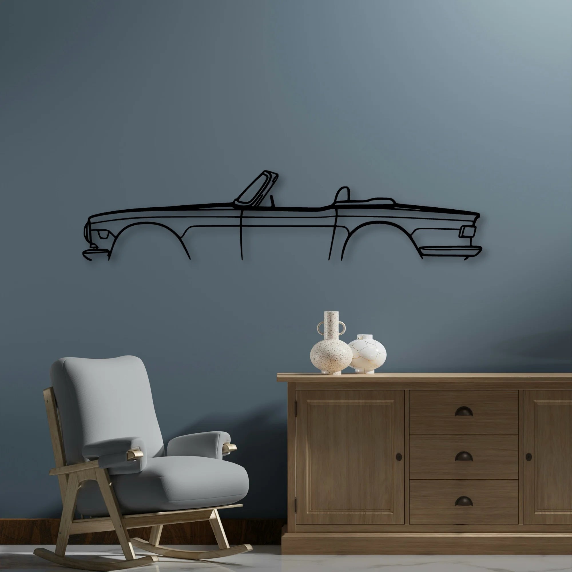 TR6 1971 Classic Silhouette Metal Wall Art - Automotive Garage Decor