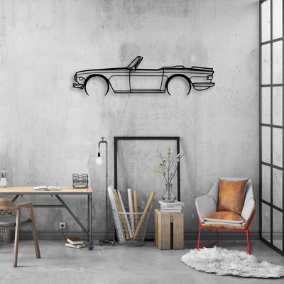 TR6 1974 2 Classic Silhouette Metal Wall Art - Automotive Garage Decor