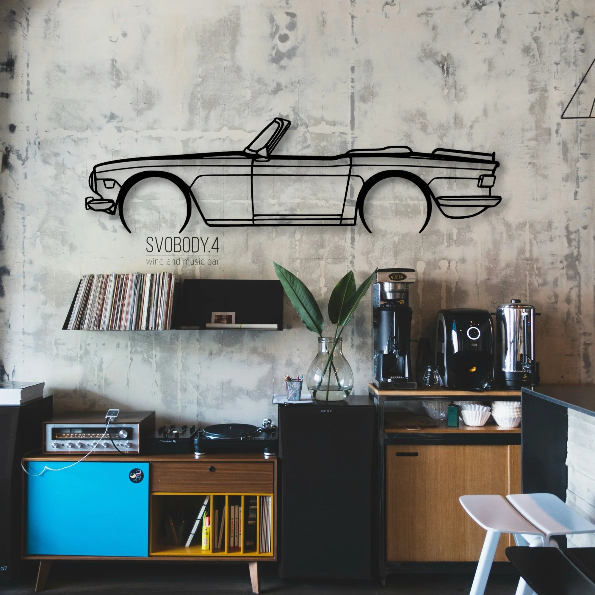TR6 1974 2 Classic Silhouette Metal Wall Art - Automotive Garage Decor