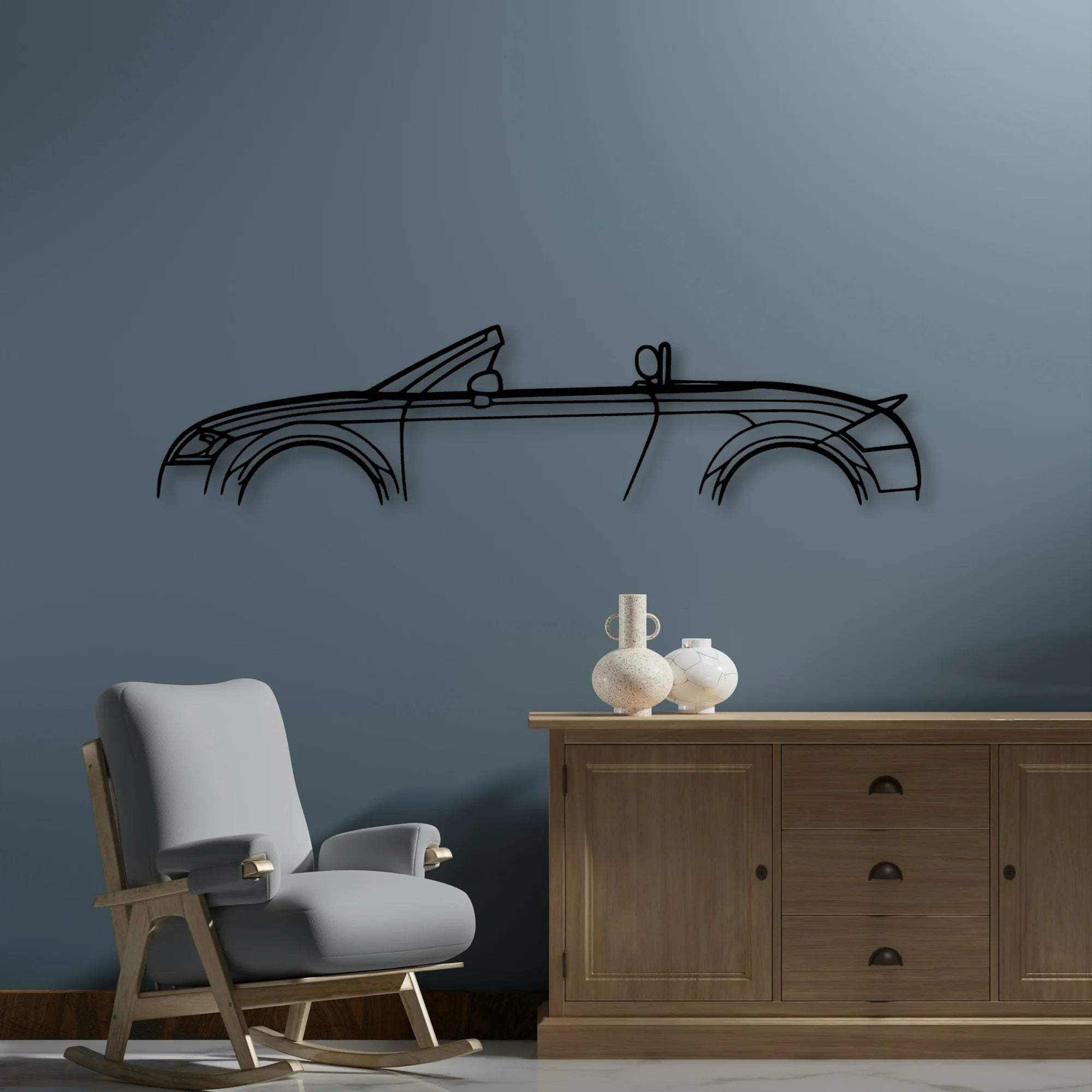 TT MK1 Roadster 2001 Classic Silhouette Metal Wall Art - Automotive Garage Decor