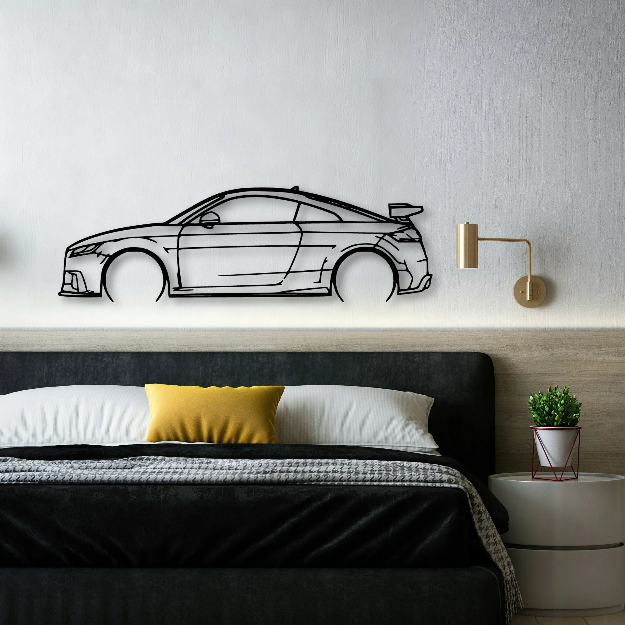 TT RS 2018 Classic Silhouette Metal Wall Art - Automotive Garage Decor