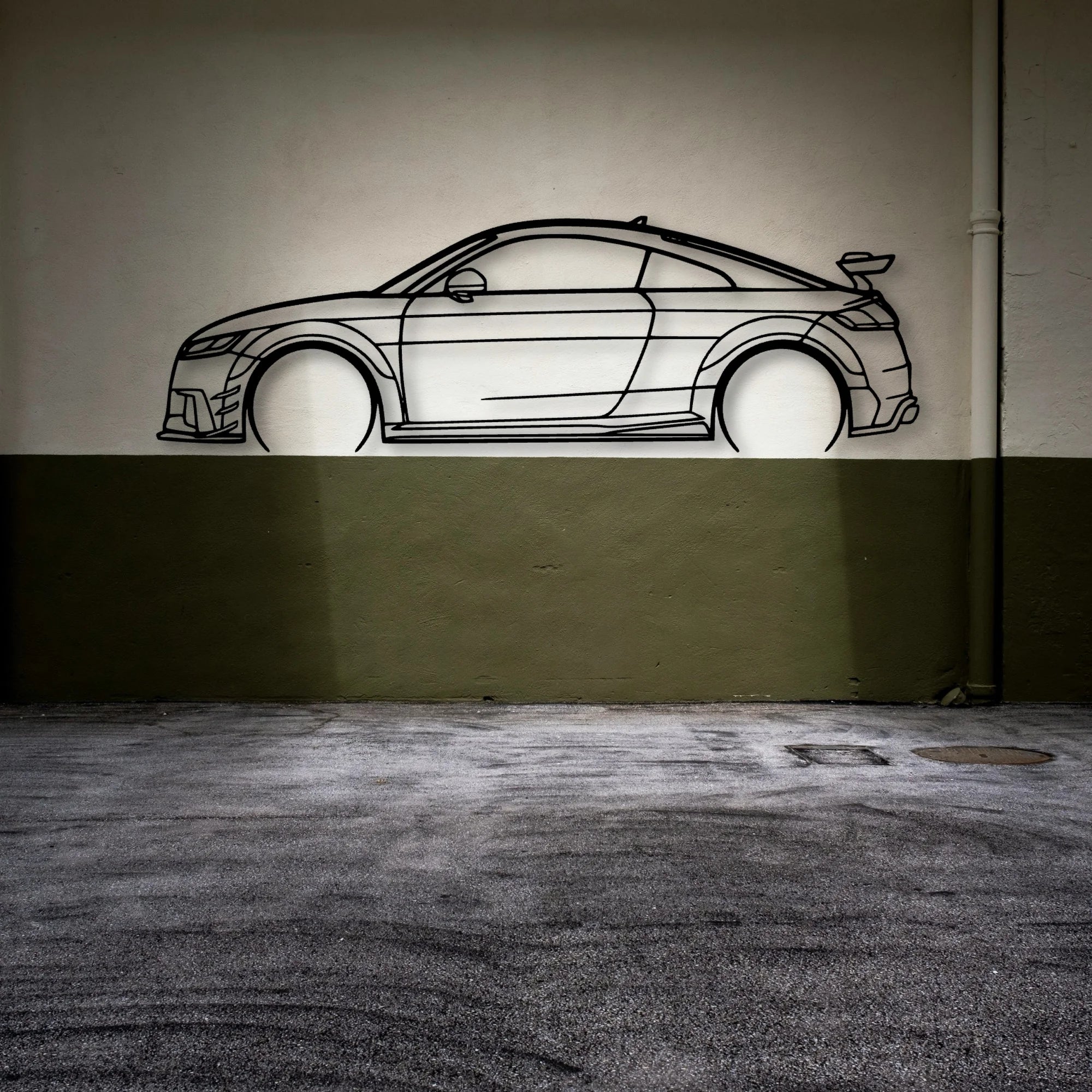 TT RS 8S 2017 2 Classic Silhouette Metal Wall Art - Automotive Garage Decor
