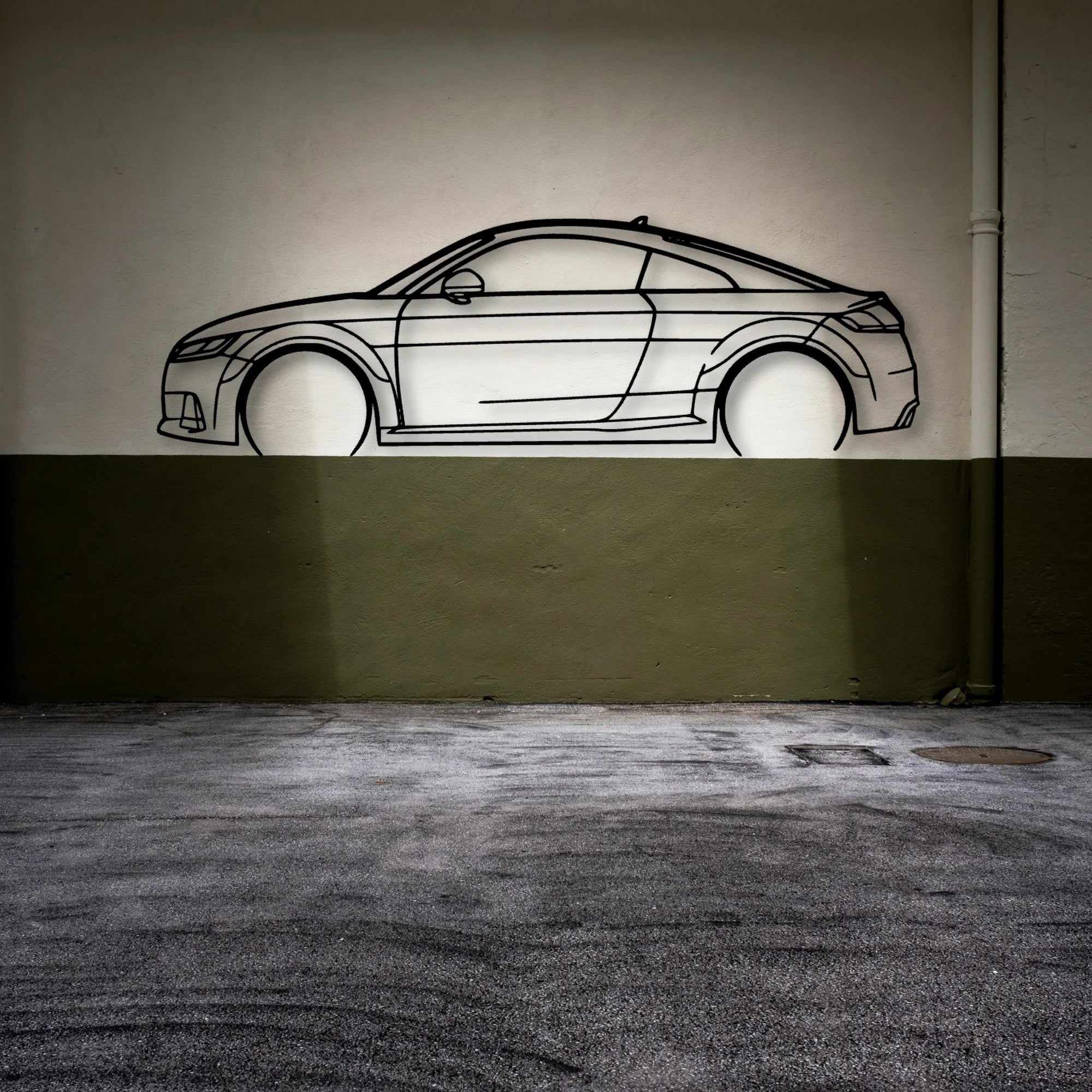 Tts 8s Classic Silhouette Metal Wall Art - Automotive Garage Decor