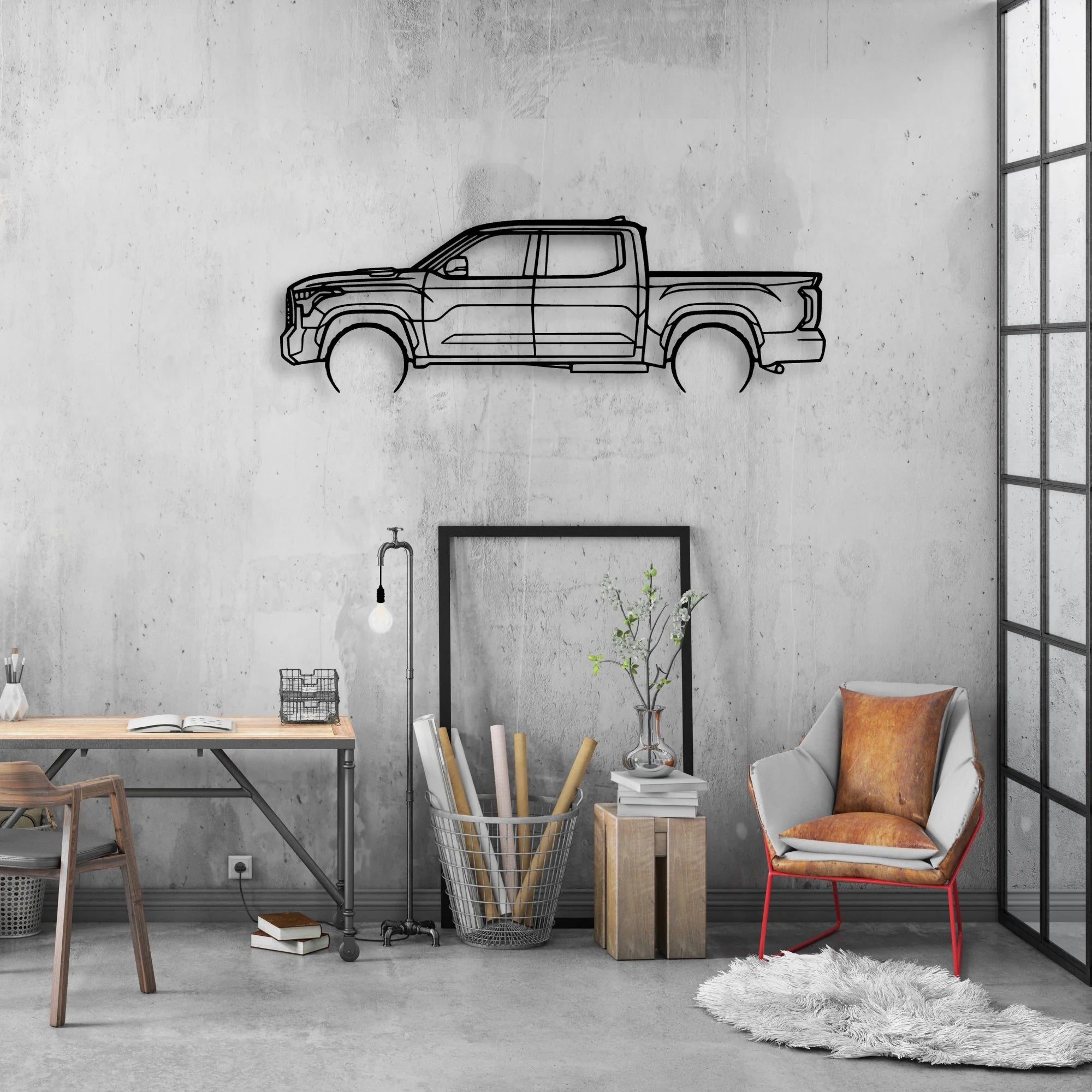 TUNDRA 2022 2 Classic Silhouette Metal Wall Art - Automotive Garage Decor