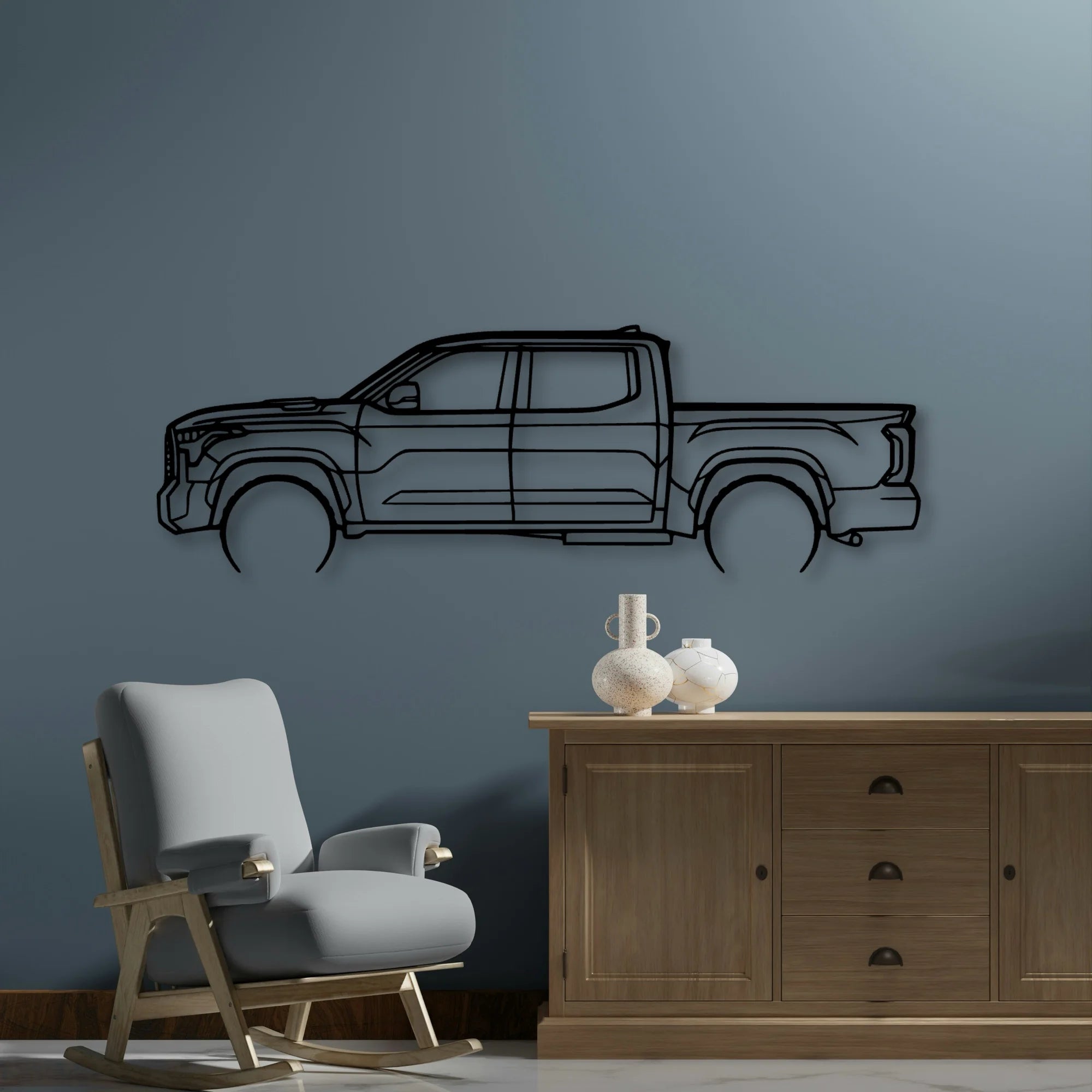 TUNDRA 2022 2 Classic Silhouette Metal Wall Art - Automotive Garage Decor