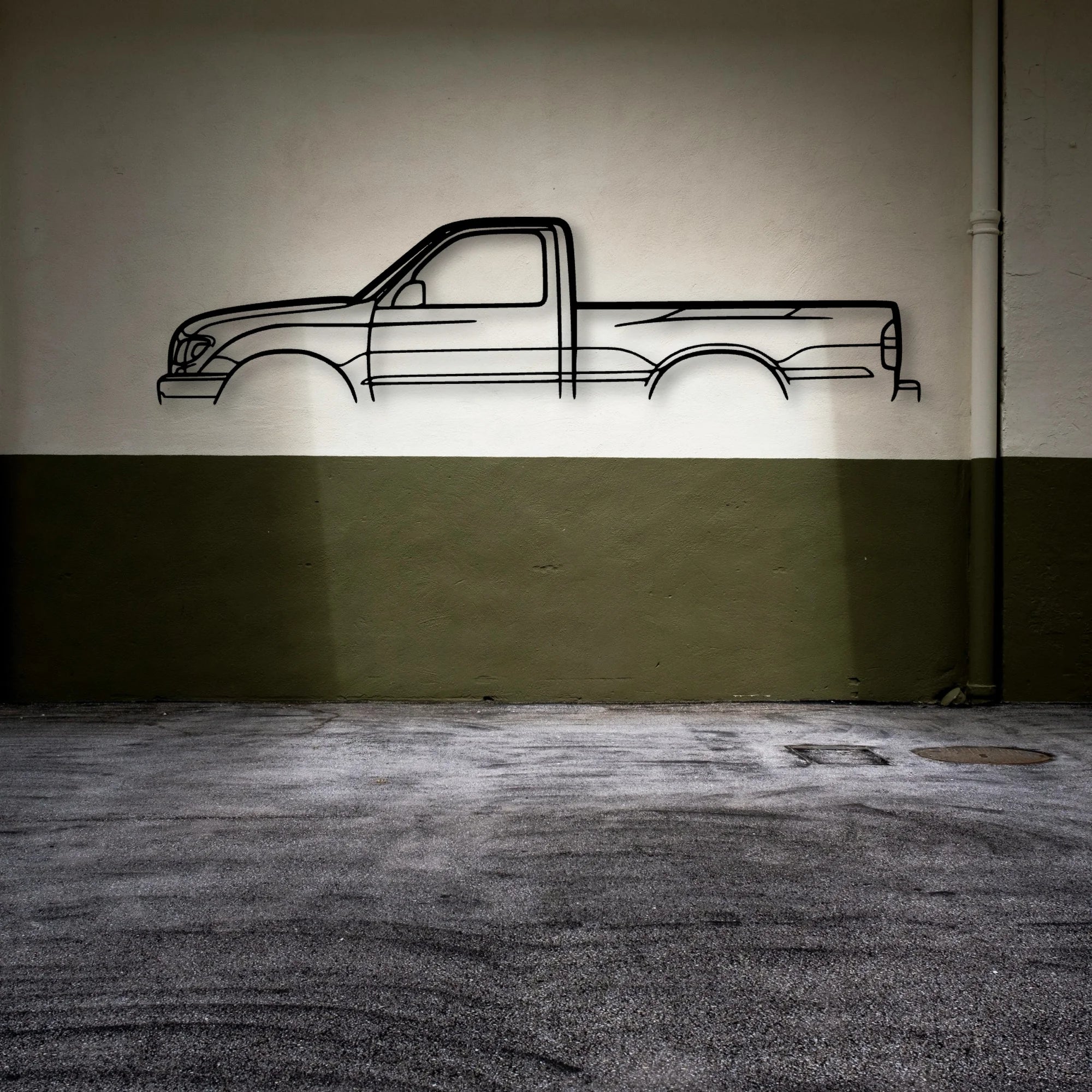 Tacoma 2002 Classic Silhouette Metal Wall Art - Automotive Garage Decor