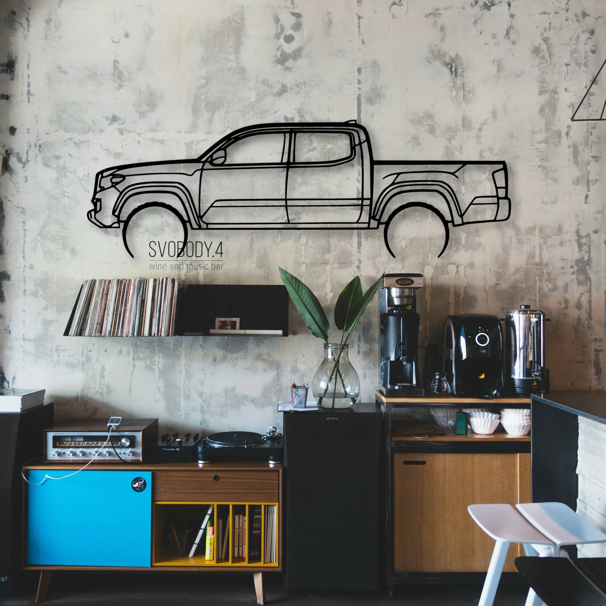 Tacoma Lunar Rock 2 Classic Silhouette Metal Wall Art - Automotive Garage Decor