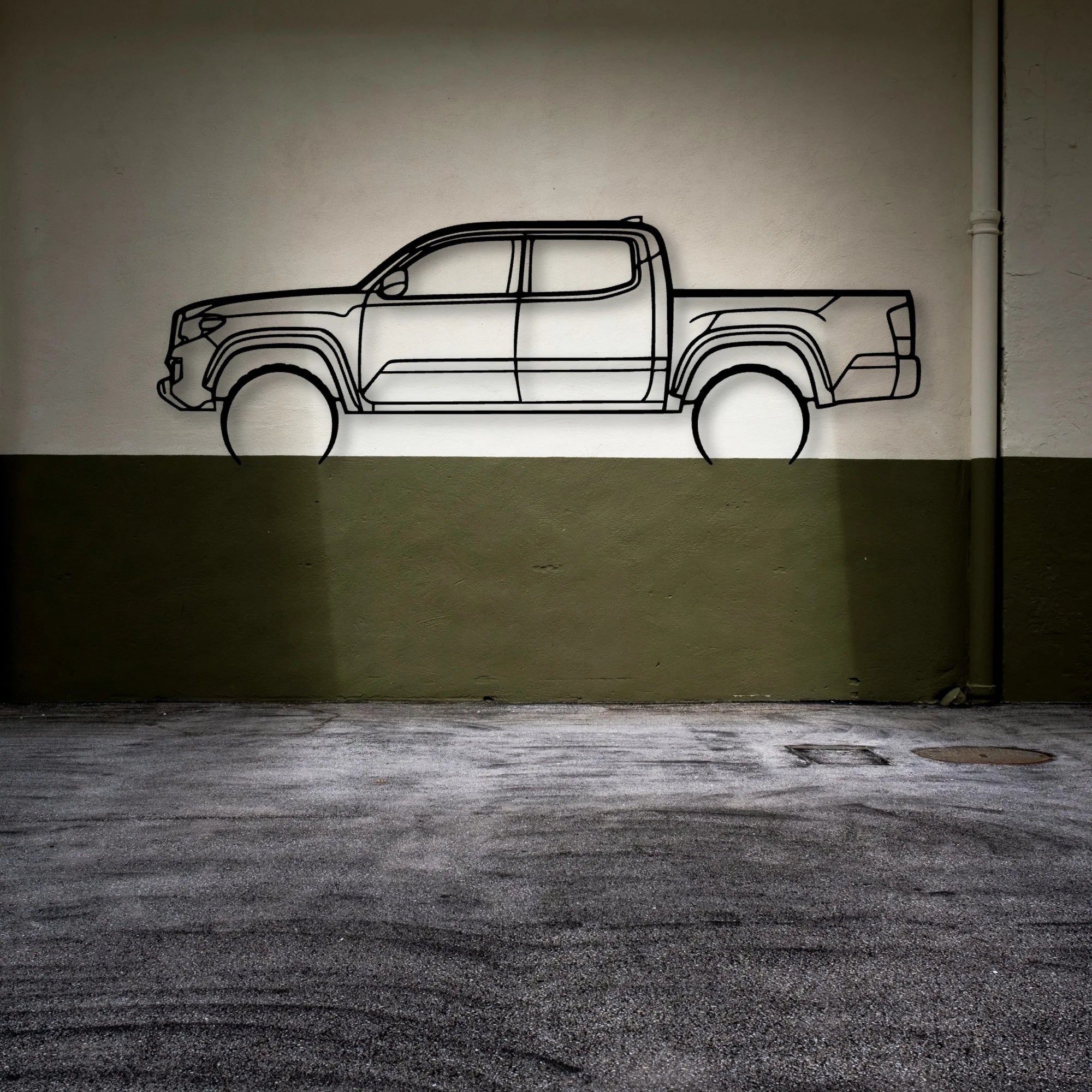 Tacoma Lunar Rock 2 Classic Silhouette Metal Wall Art - Automotive Garage Decor